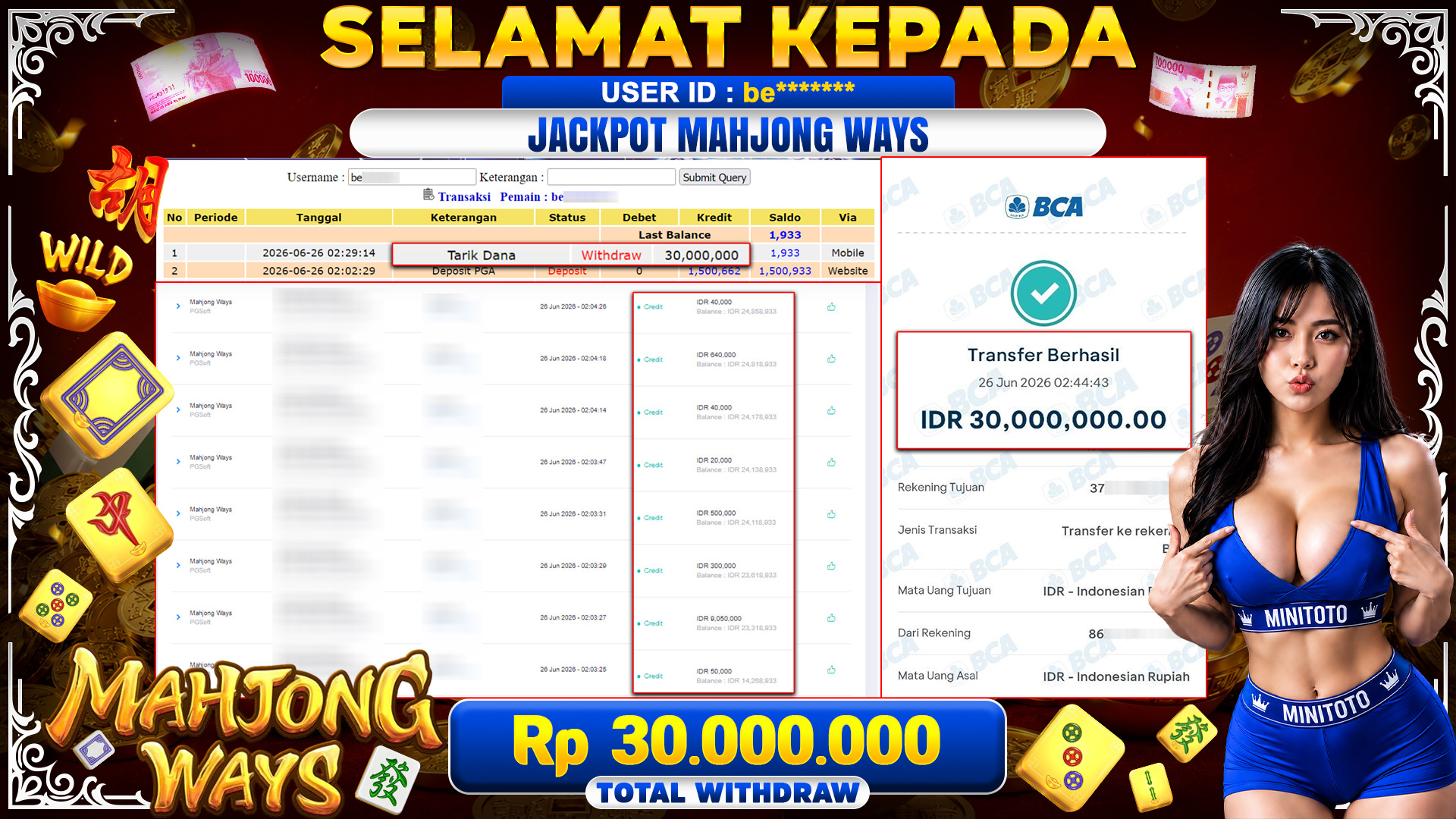 BUKTI JACKPOT MAHJONG WAYS - PG SOFT