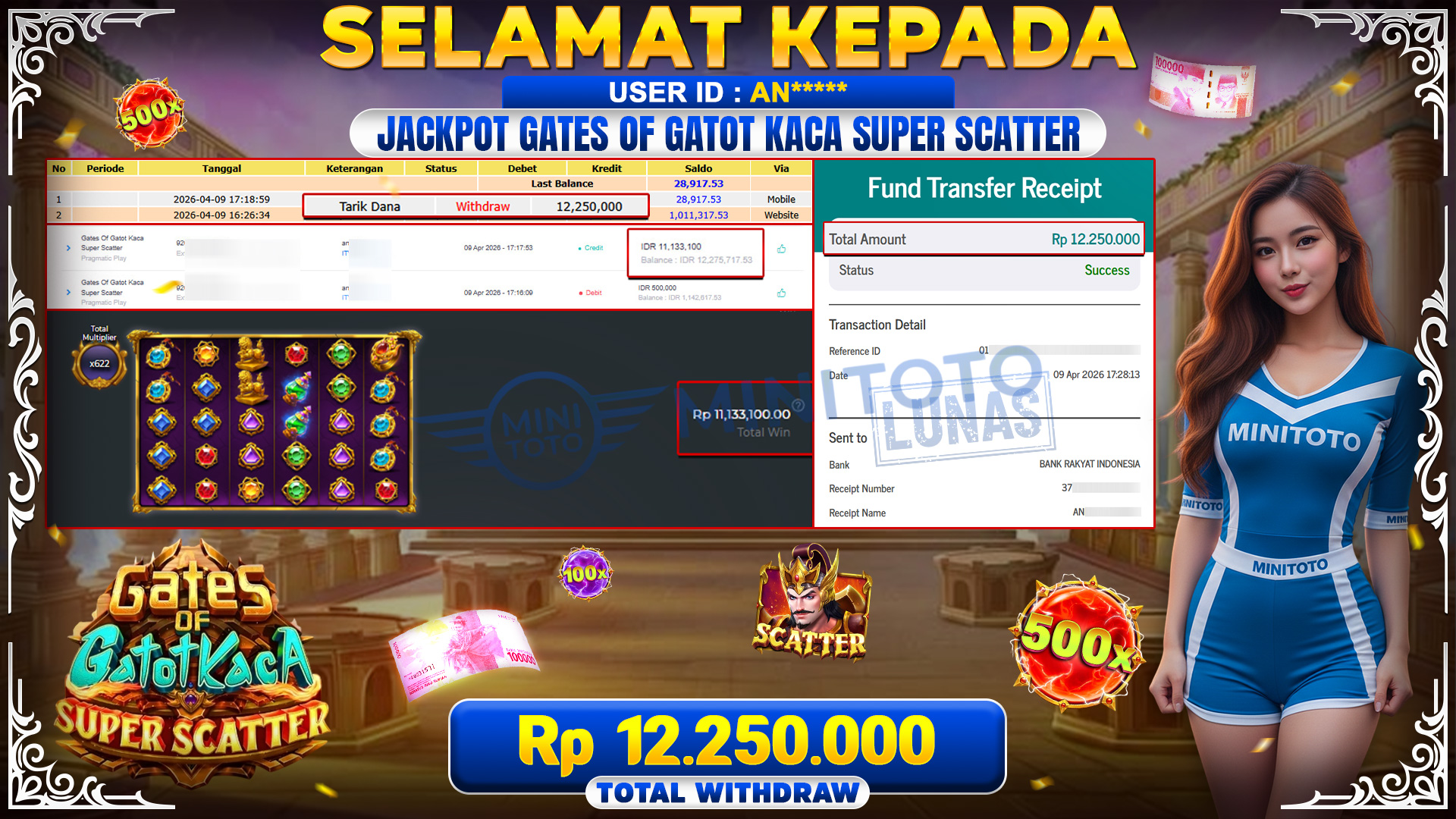 BUKTI JACPOT Gates Of Gatot Kaca Super Scatter - Pragmatic Play