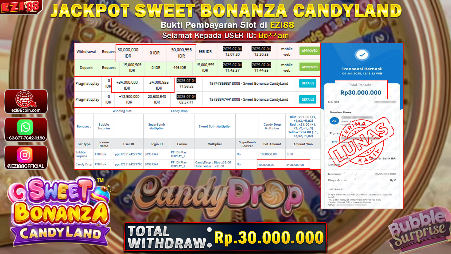 JACKPOT SWEET BONANZA CANDYLAND