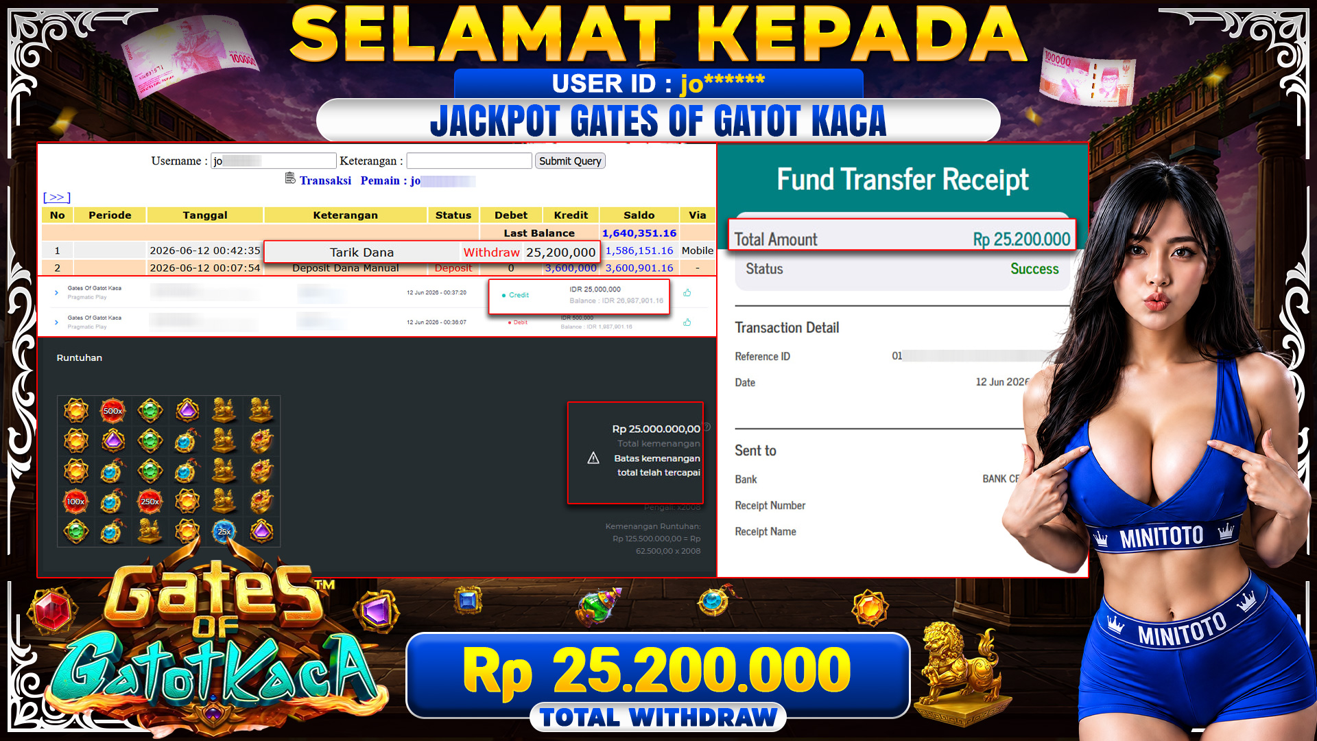 BUKTI JACKPOT GATES OF GATOT KACA - PRAGMATIC PLAY