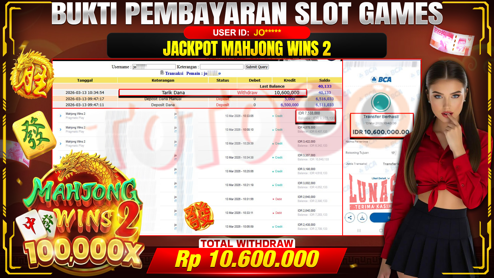 🎉 TOTO80 – JACKPOT SLOT MAHJONG WINS 2 . RP. 10,600,000,- TELAH DIBAYARKAN! 🎉