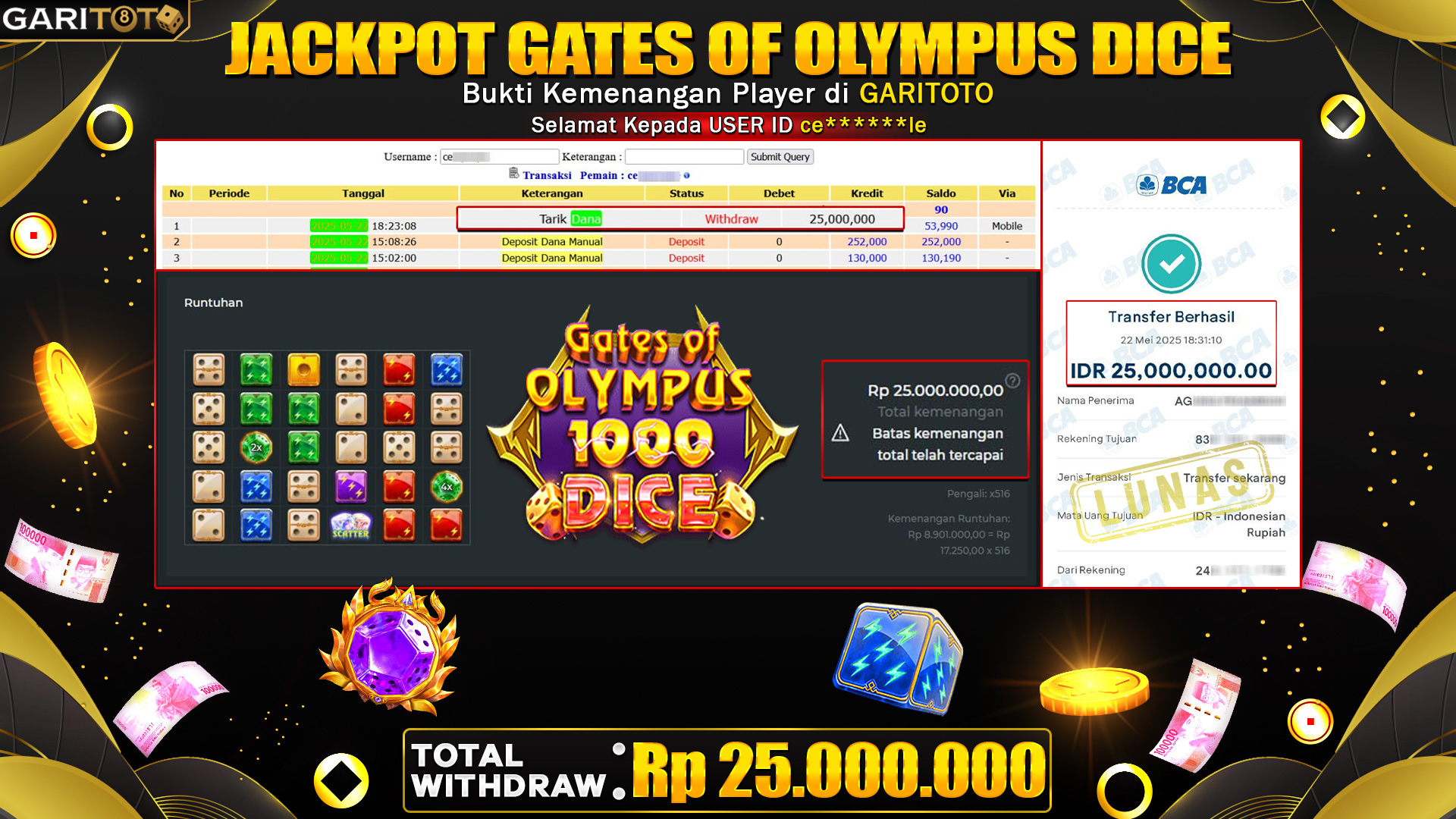 JACKPOT GATES OF OLYMPUS DICE