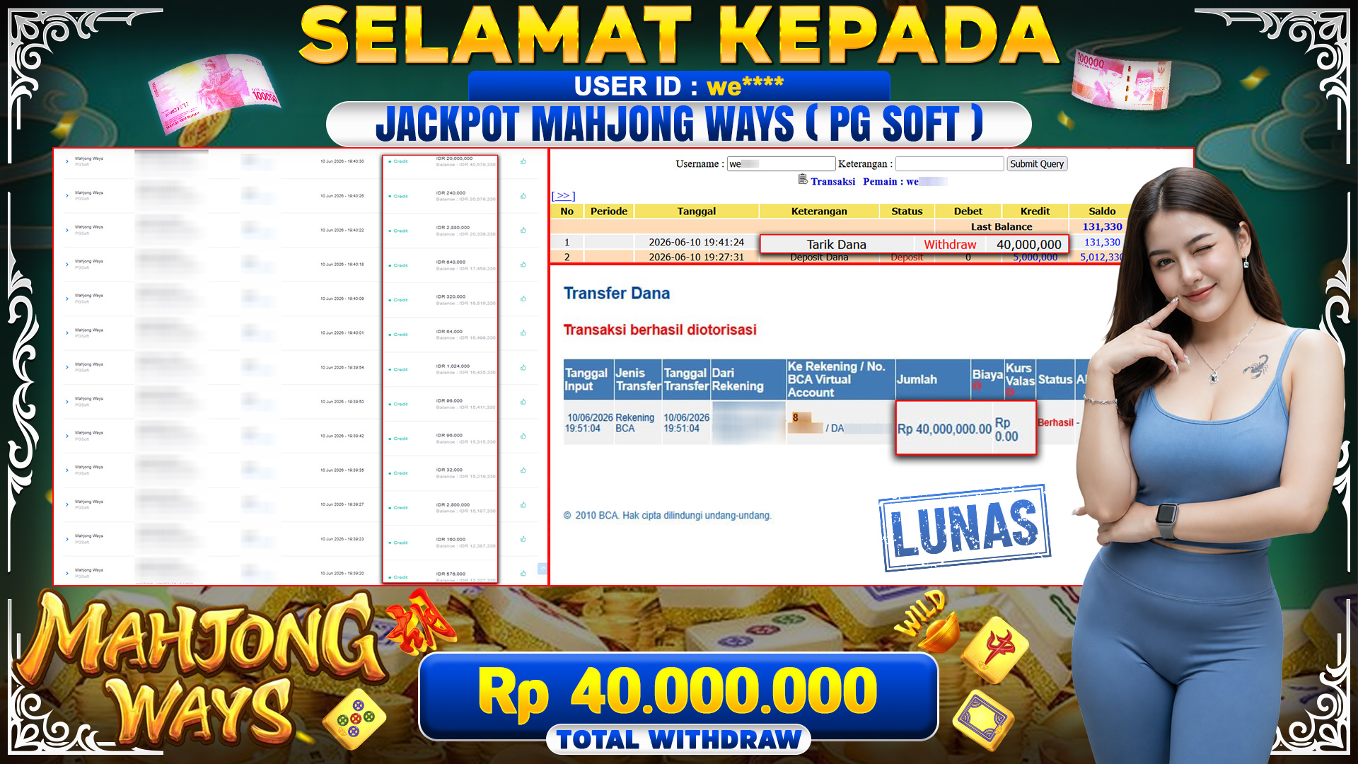 BUKTI JACKPOT MAHJONG WAYS - PG SOFT