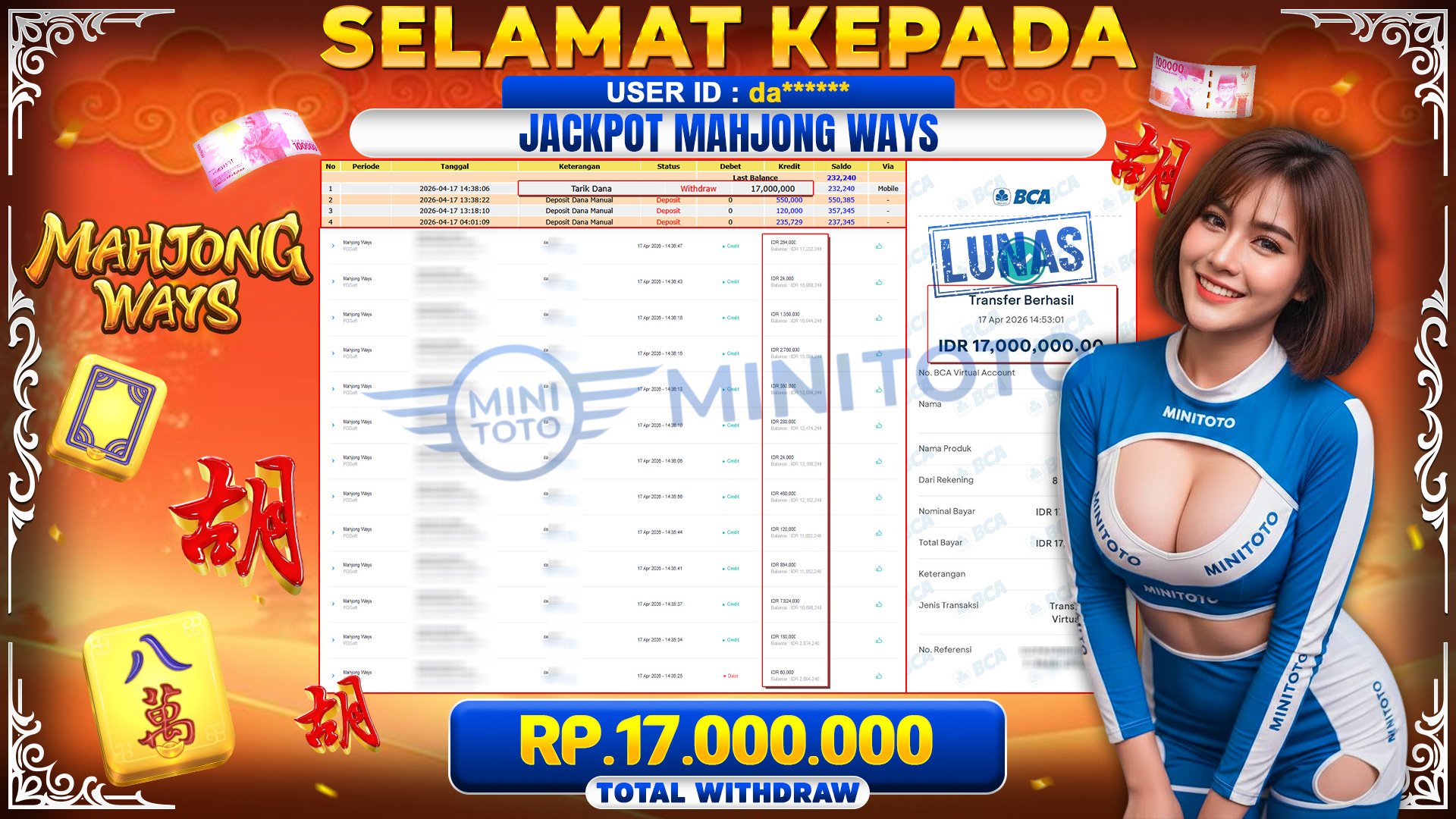 BUKTI JACPOT Mahjong Ways  - PGSoft