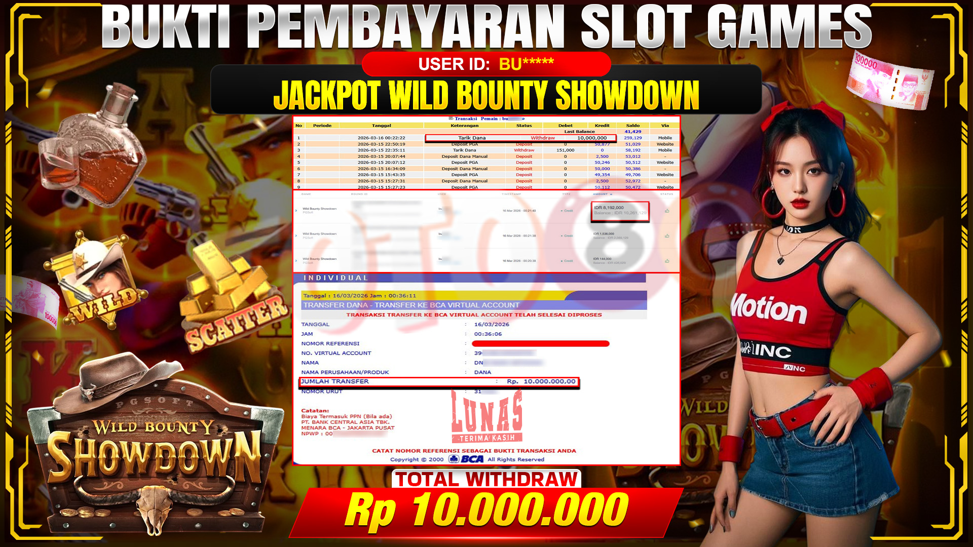 💰🎉 TOTO80 – JACKPOT SLOT WILD BONTY SHOWDOWN  RP. 10,000,000,- TELAH DIBAYARKAN! 💰🎉