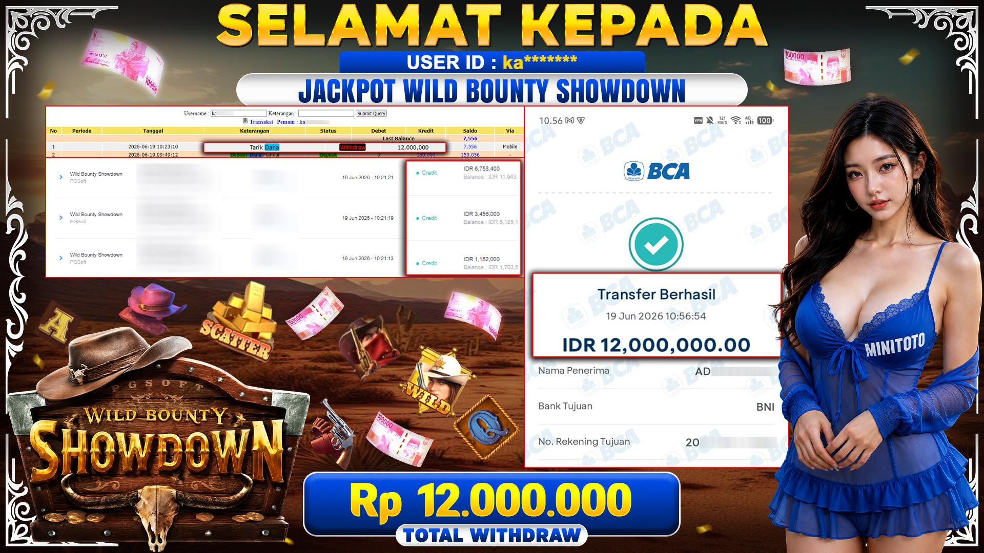BUKTI JACKPOT WILD BOUNTY SHOWDOWN- PG SOFT