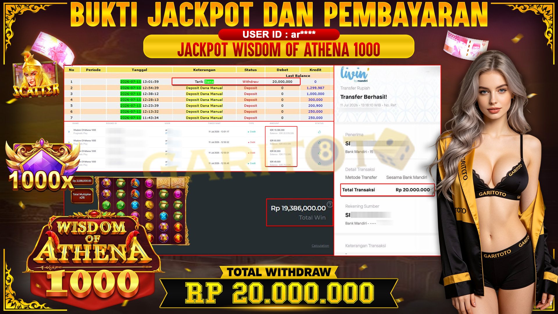 JACKPOT WISDOM OF ATHENA 1000