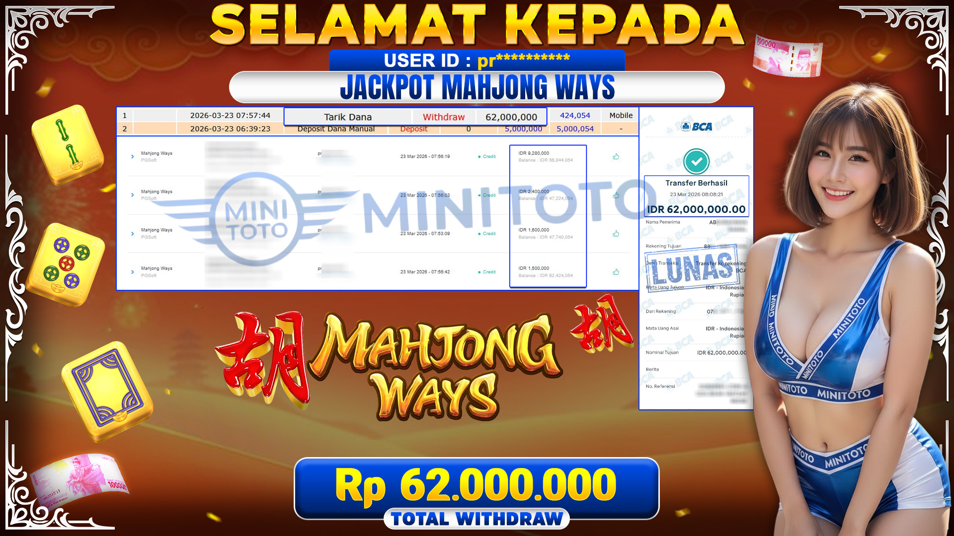 BUKTI JACPOT Mahjong Ways  - PGSoft