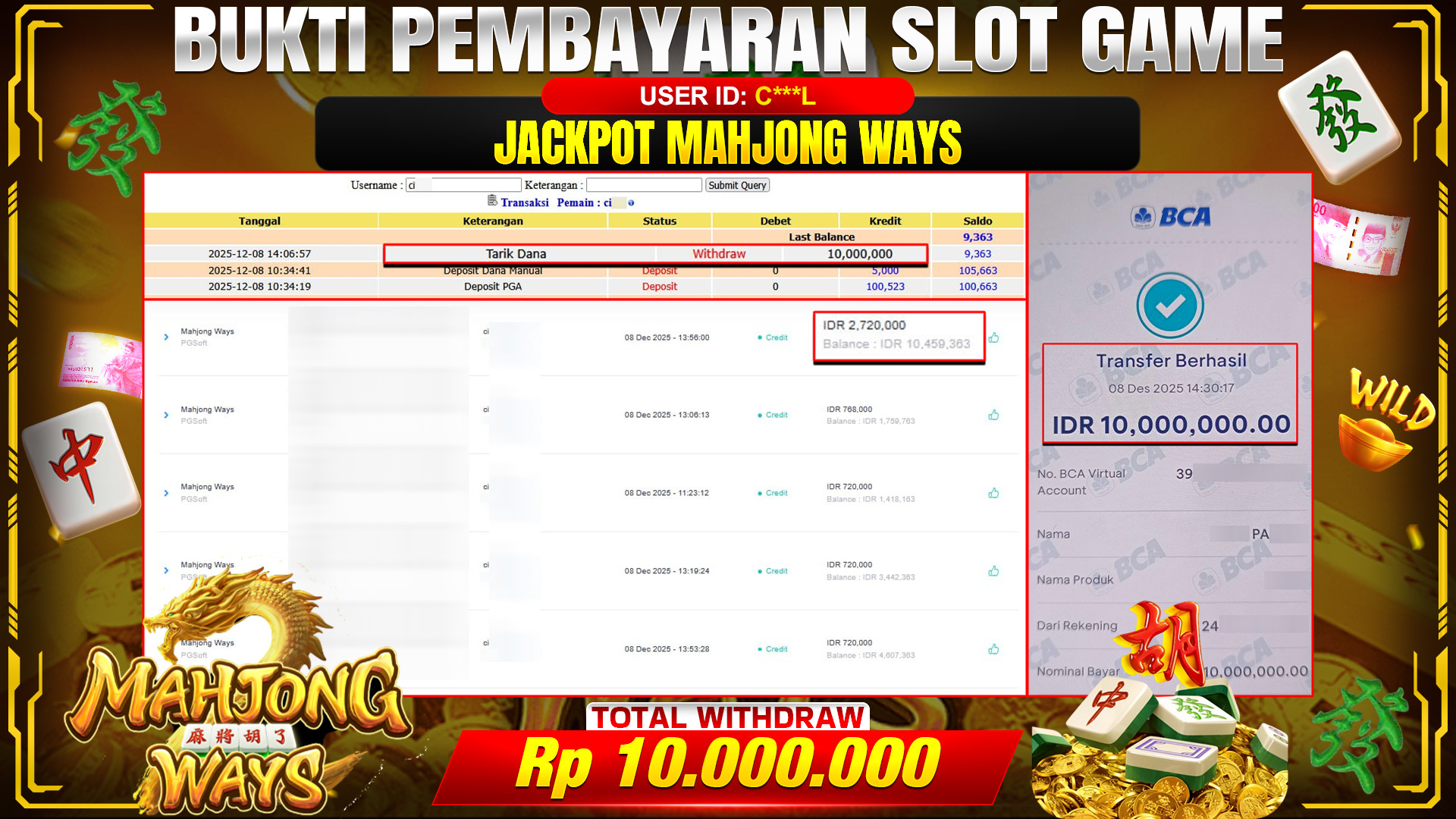 🎉 TOTO80 – JACKPOT SLOT MAHJONG WAYS RP. 10,000,000,- TELAH DIBAYARKAN! 🎉