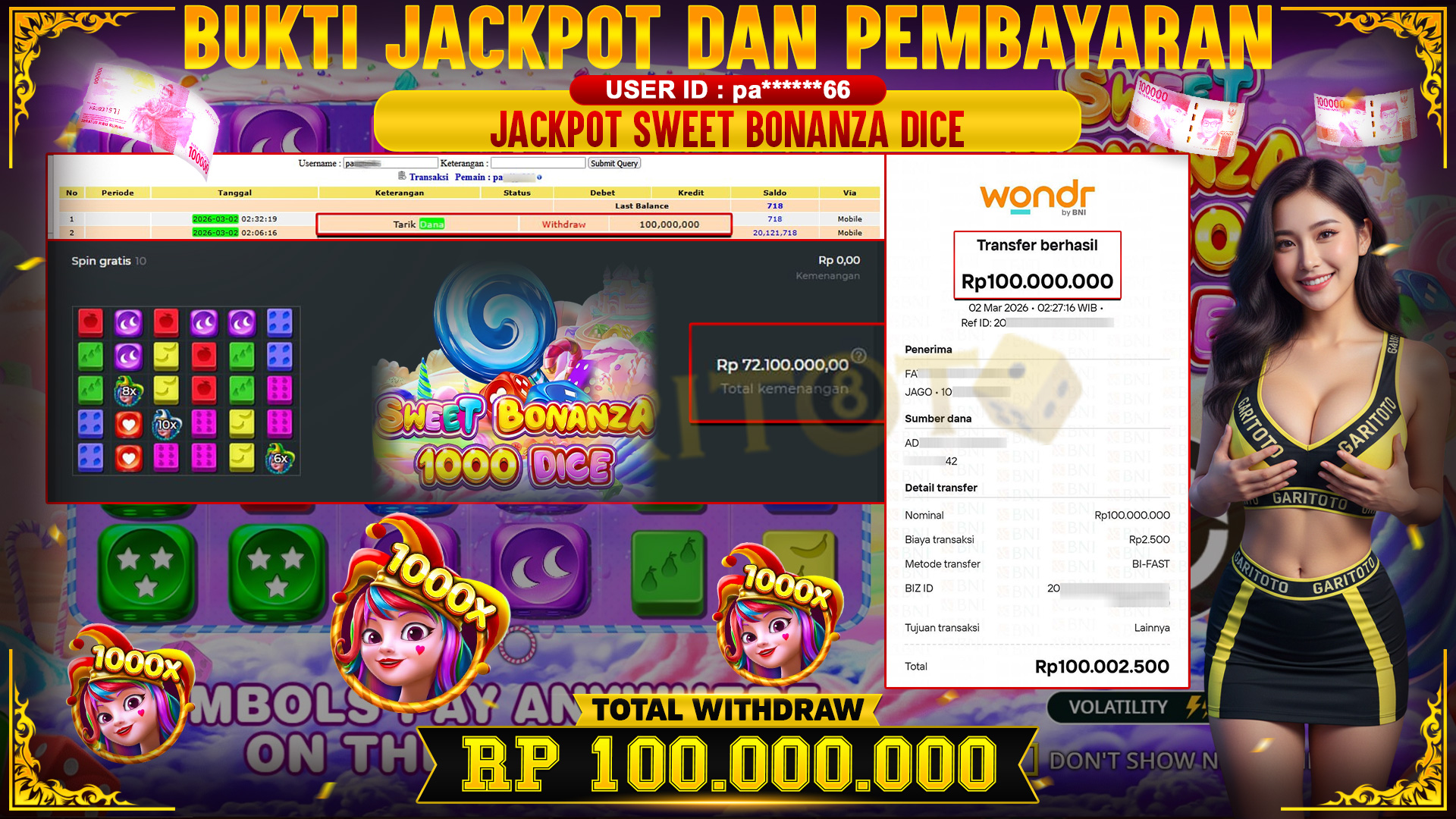 JACKPOT SWEET BONANZA DICE