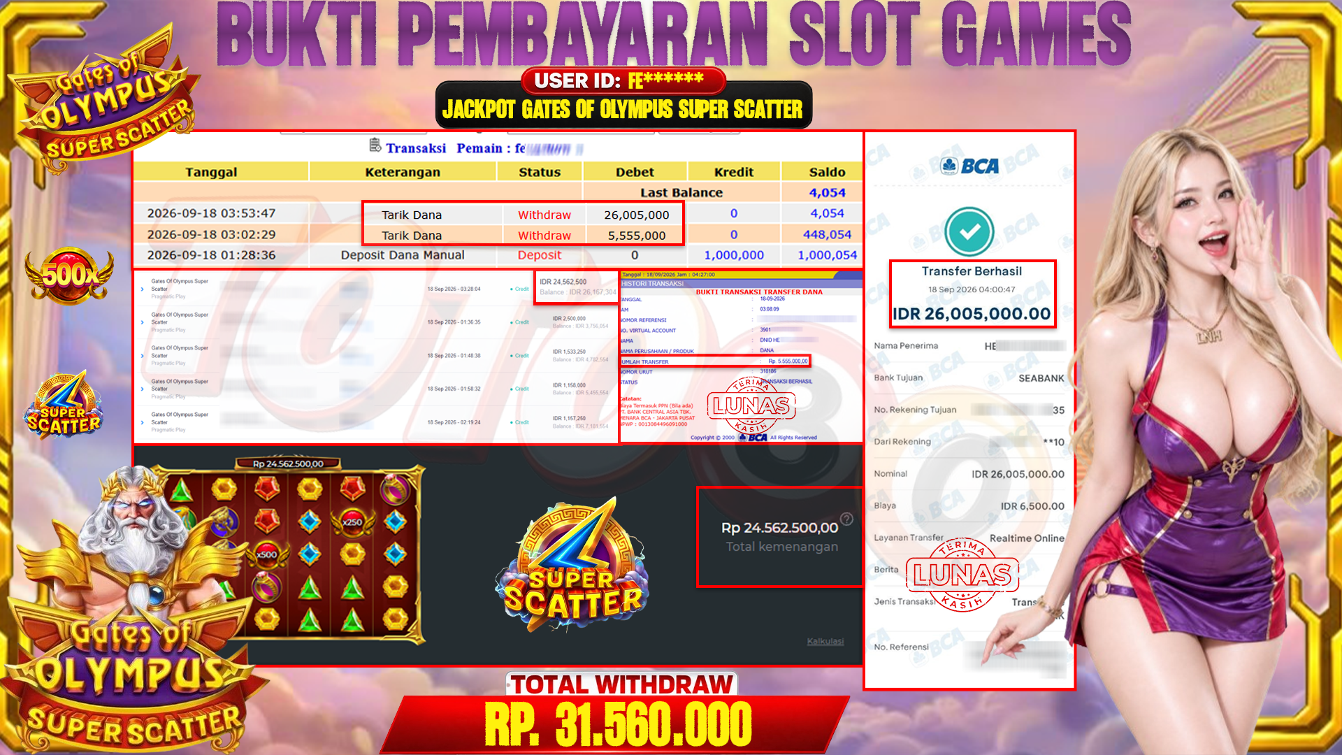 💰🎉 TOTO80 – JACKPOT SLOT GATES OF OLYMPUS  SUPER SCATTER  RP. 31,560,000,-  TELAH DIBAYARKAN!💰🎉