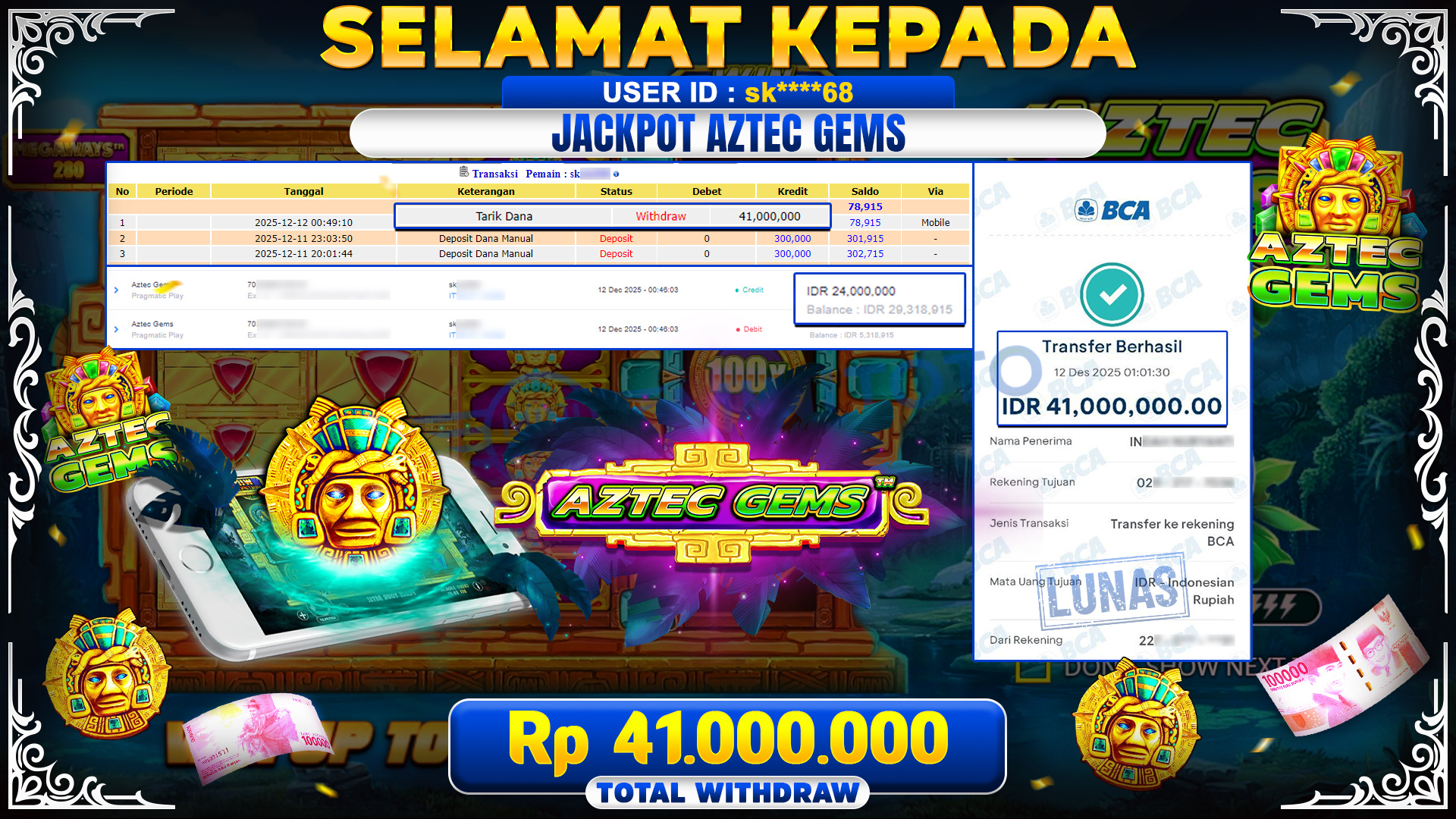 JACKPOT SLOT AZTEC GEMS