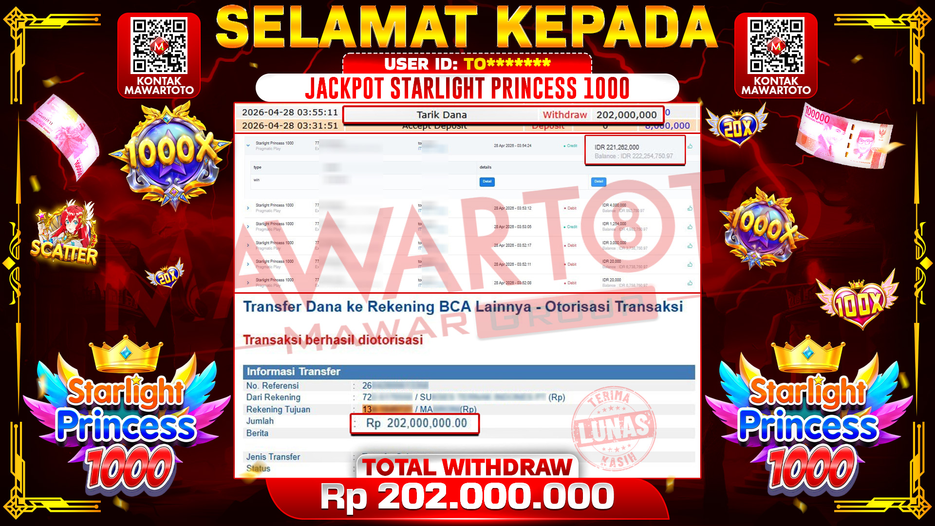 JACKPOT STARLIGHT PRINCESS 1000