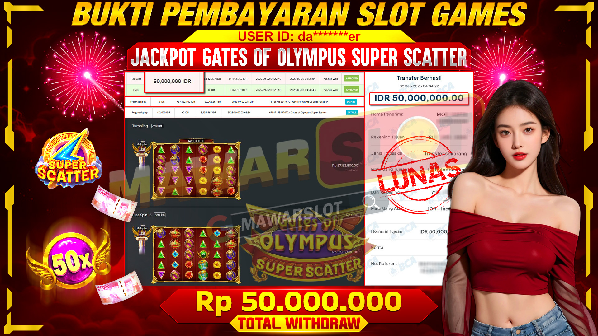 Kemenangan Spektakuler! Daf******* Angkut 50,000,000 Juta Jadi Bukti Nyata!  dari Zeus!