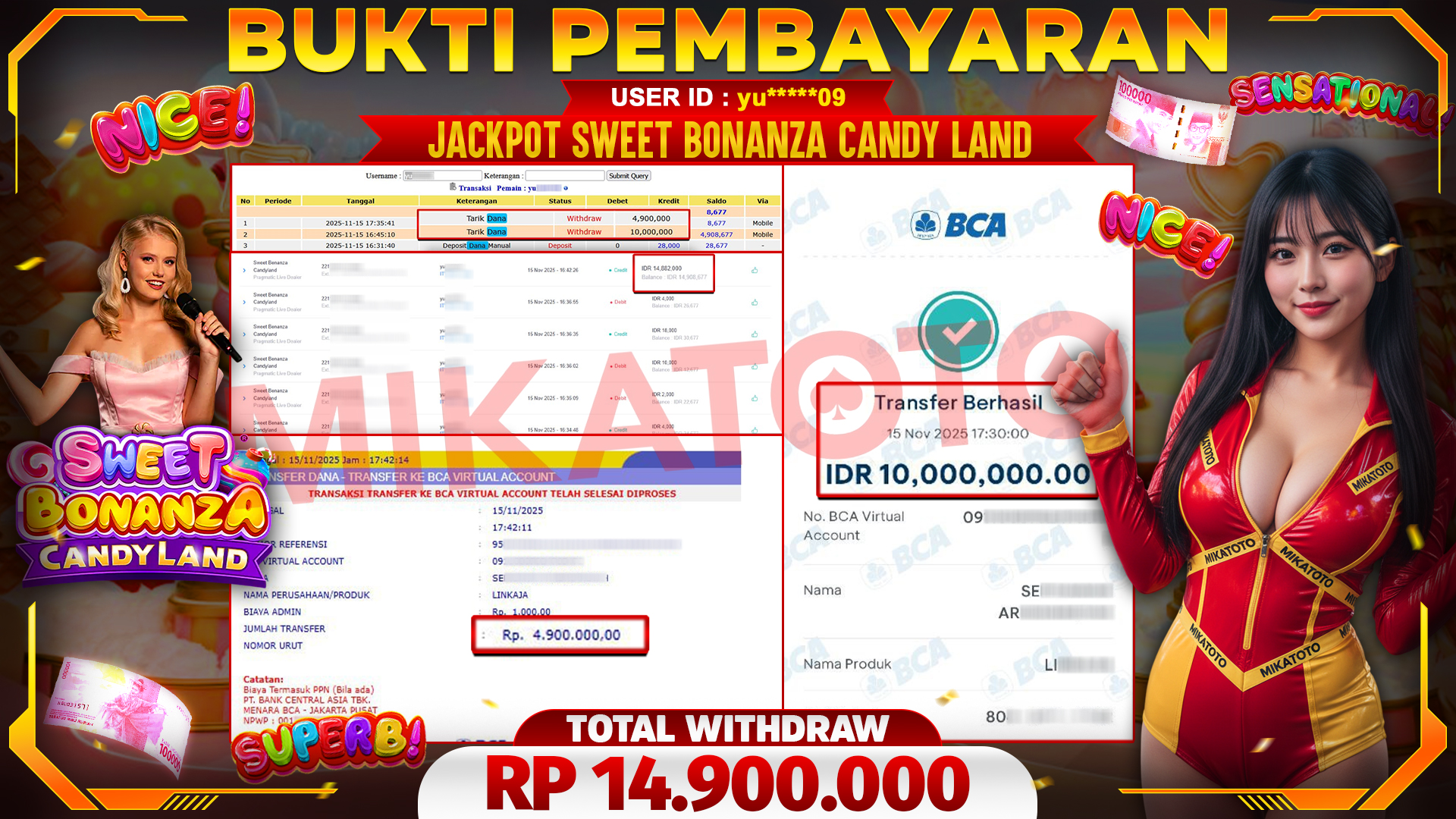 🏆 SELAMAT KEPADA PEMENANG JACKPOT DI Sweet Bonanza Candyland - Pragmatic Live Dealer 14,900,000🏆
