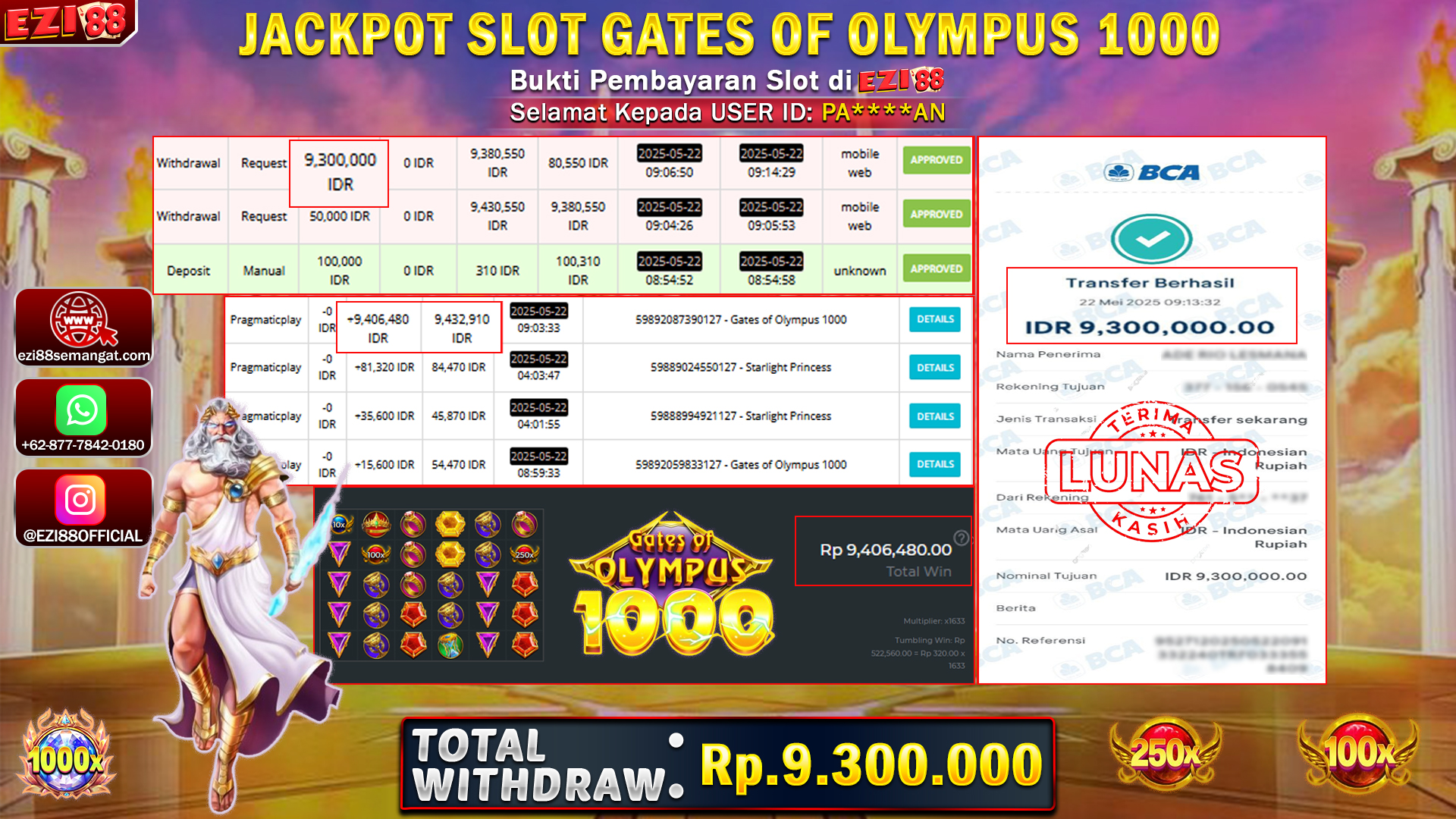 JACKPOT SLOT GATES OF OLYMPUS 1000
