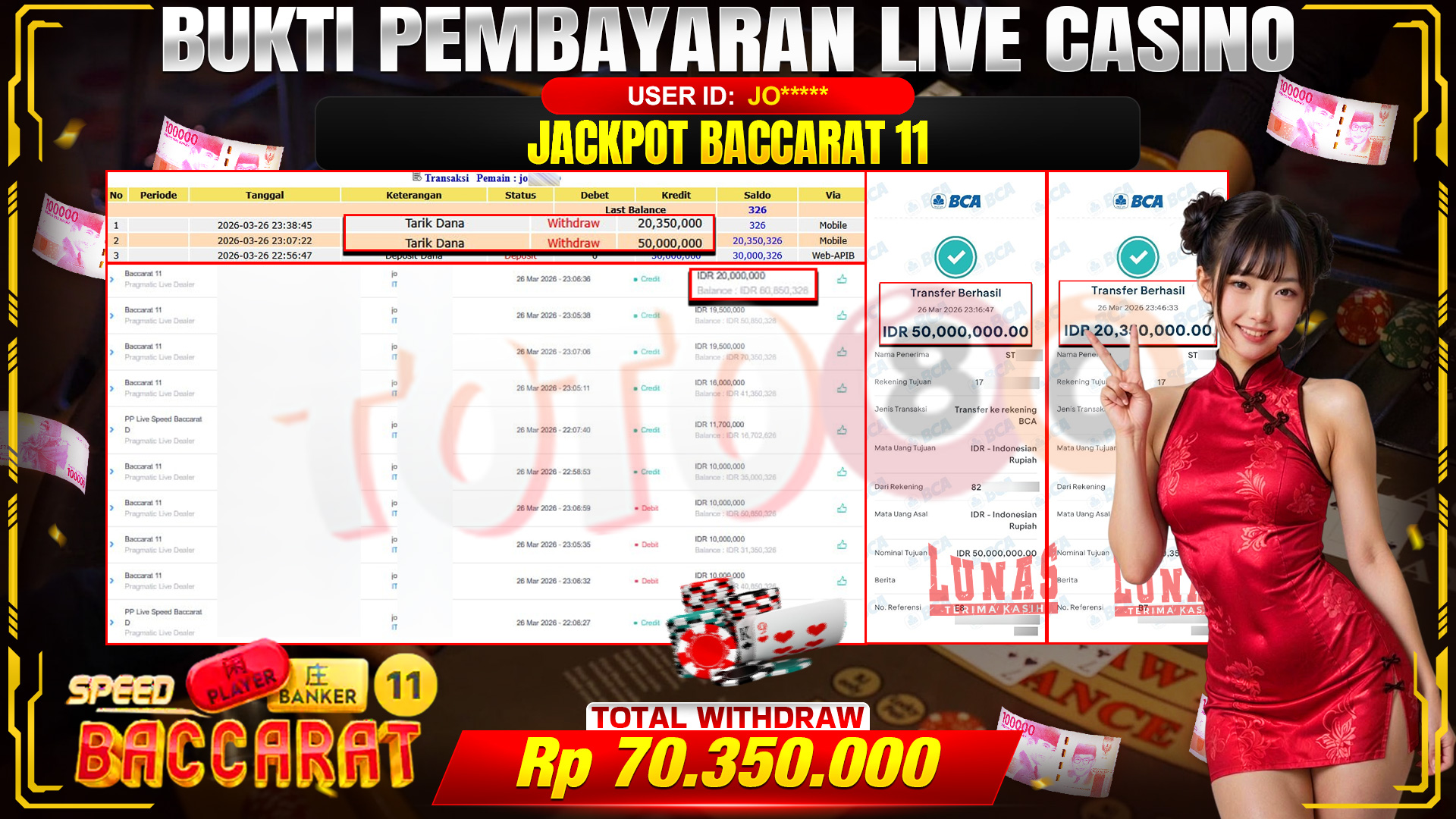 💰🎉 TOTO80 – JACKPOT SPEED BACCARAT 11 RP. 70,350,000- TELAH DIBAYARKAN!💰🎉
