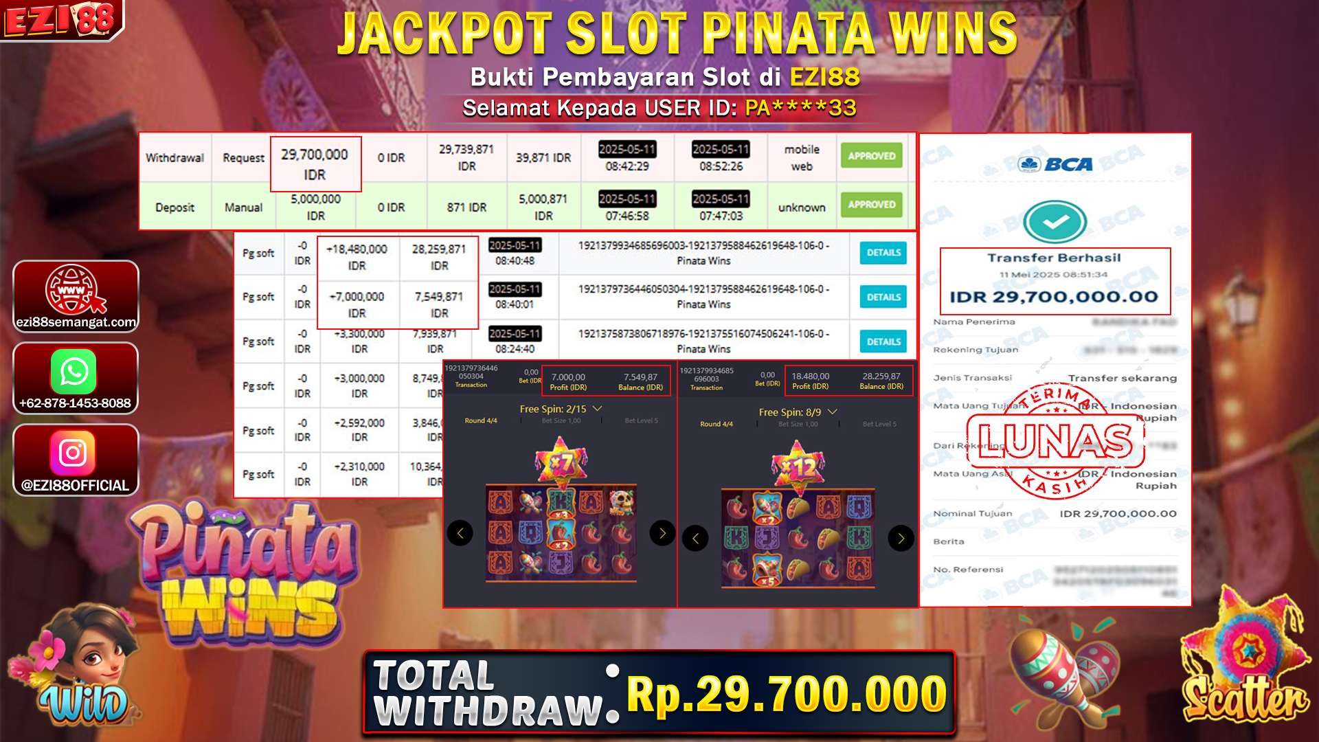 JACKPOT SLOT PINATA WINS
