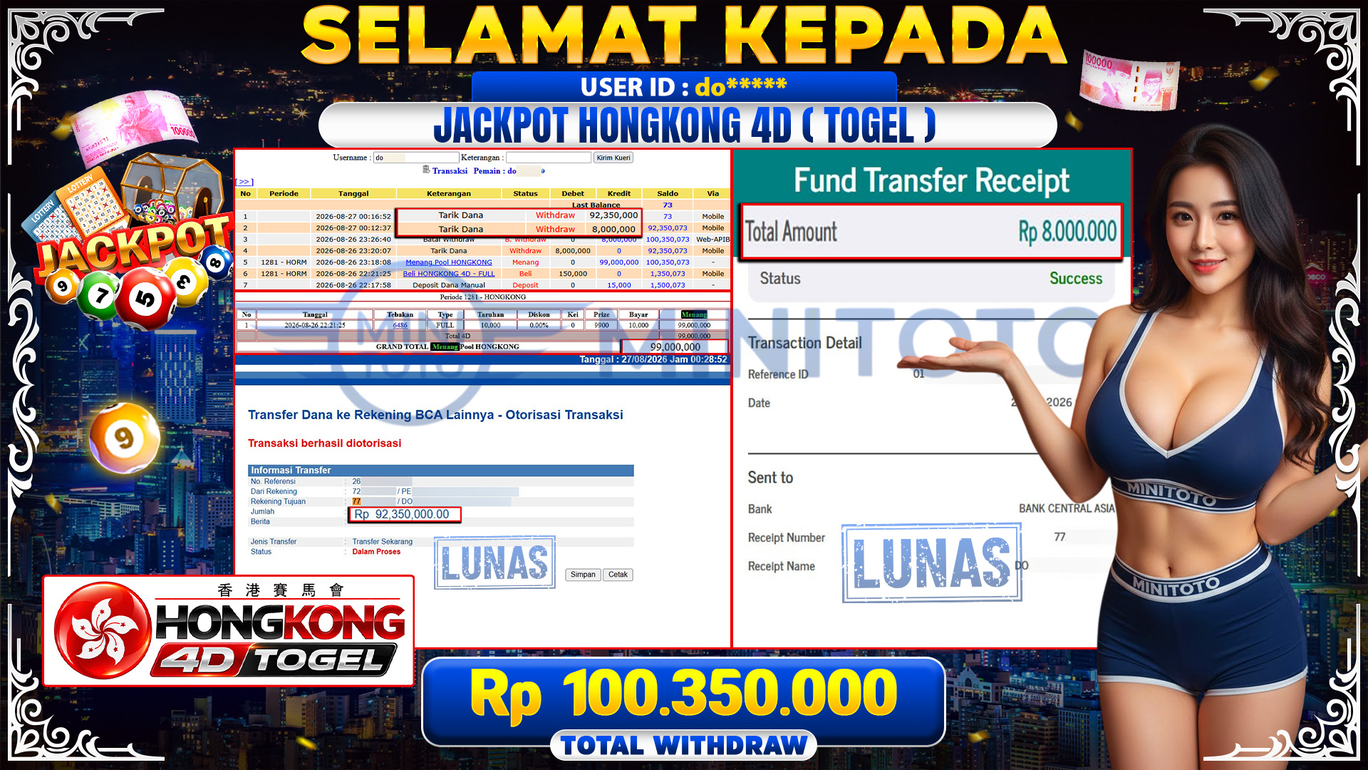 BUKTI JACKPOT HONGKONG 4D - TOGEL 