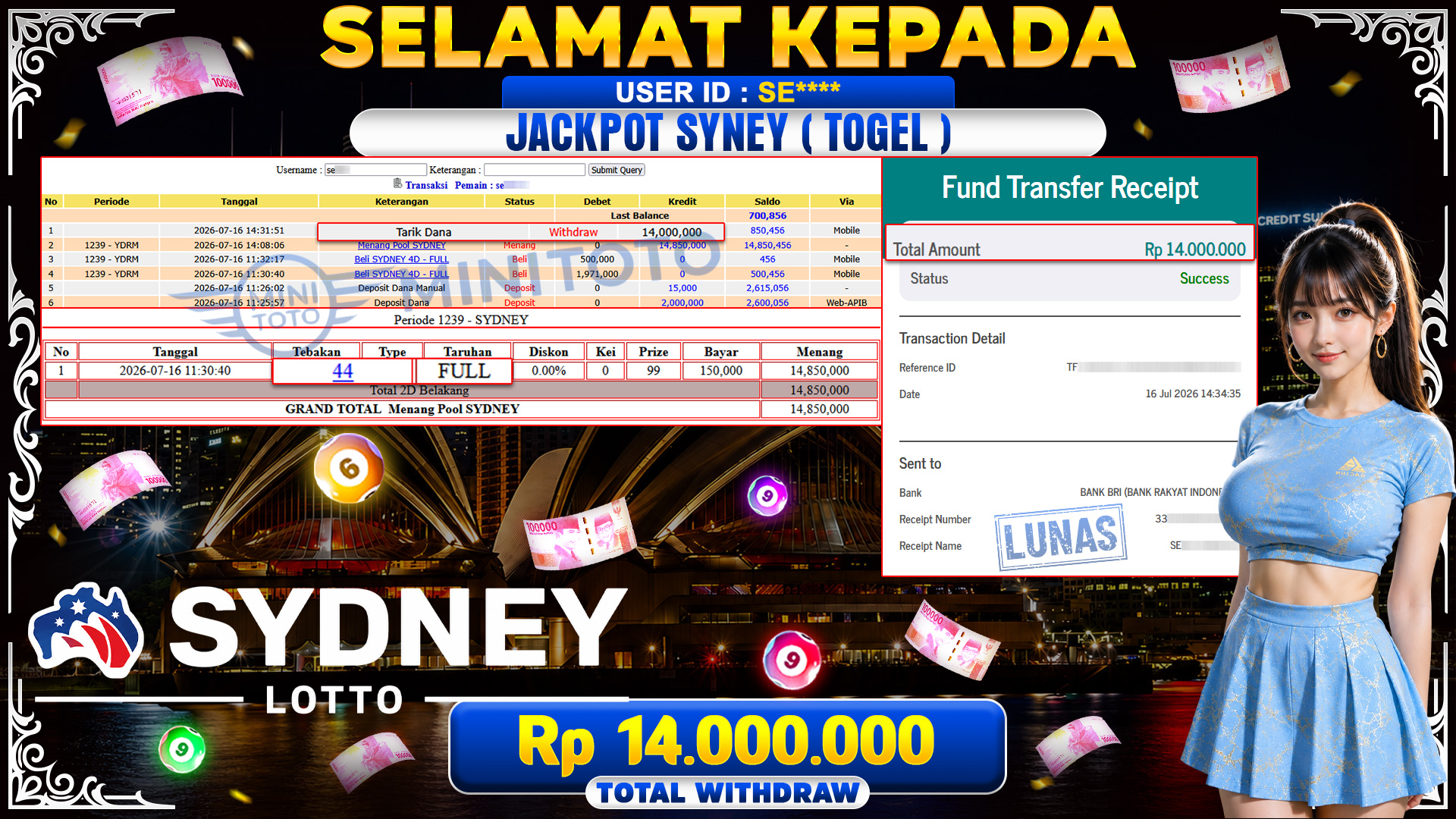 BUKTI JACKPOT POOL SYDNEY TOGEL