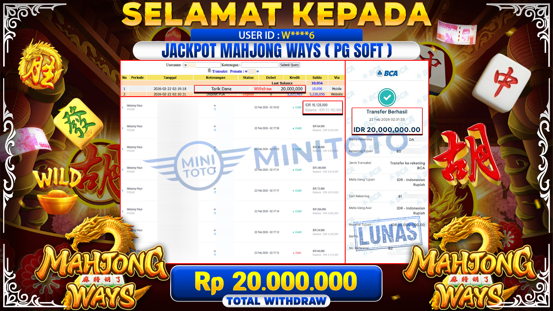 JACKPOT SLOT MAHYONG WAYS  - PGSoft