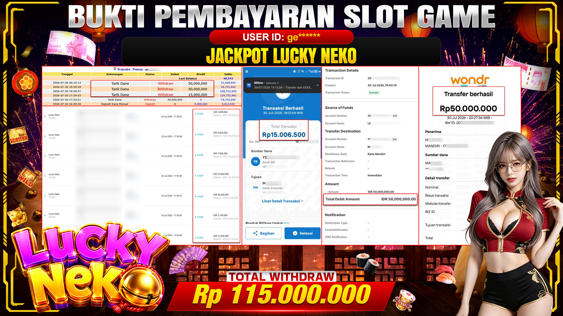 💰🎉  TOTO80 – JACKPOT SLOT LUCKY NEKO RP. 115,000,000,- TELAH DIBAYARKAN! 💰🎉 