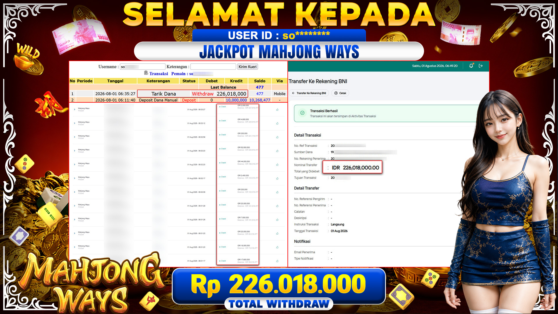 BUKTI JACKPOT MAHJONG WAYS   - PG SOFT