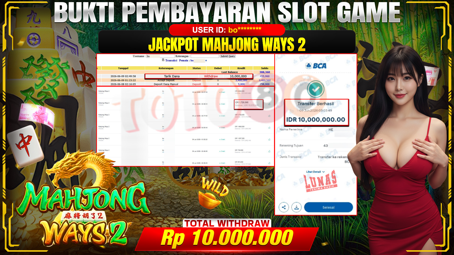 💰🎉 TOTO80 – JACKPOT SLOT MAHJONG  WAYS 2 RP. 10.000,000,-   TELAH DIBAYARKAN!💰🎉