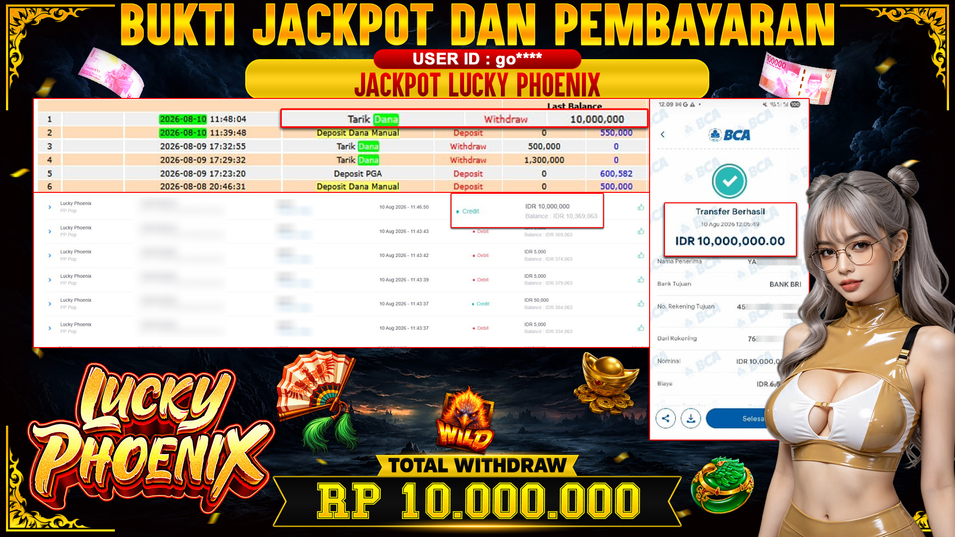 JACKPOT  LUCKY PHOENIX PP POP