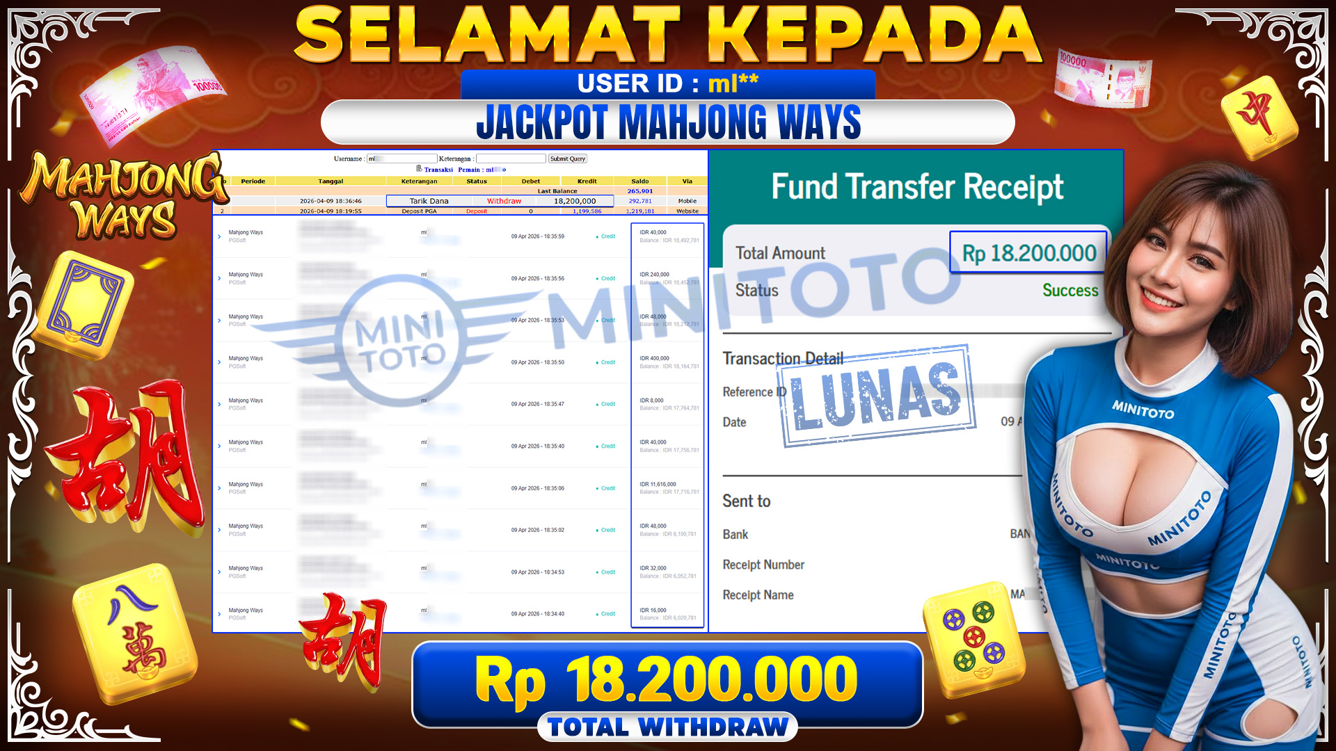 BUKTI JACPOT Mahjong Ways  - PGSoft