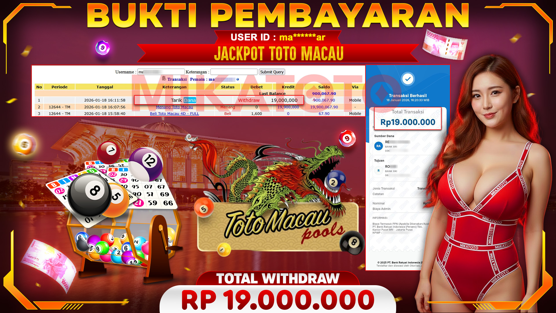 🏆 SELAMAT KEPADA PEMENANG JACKPOT DI Toto Macau - Togel 19,000,000🏆