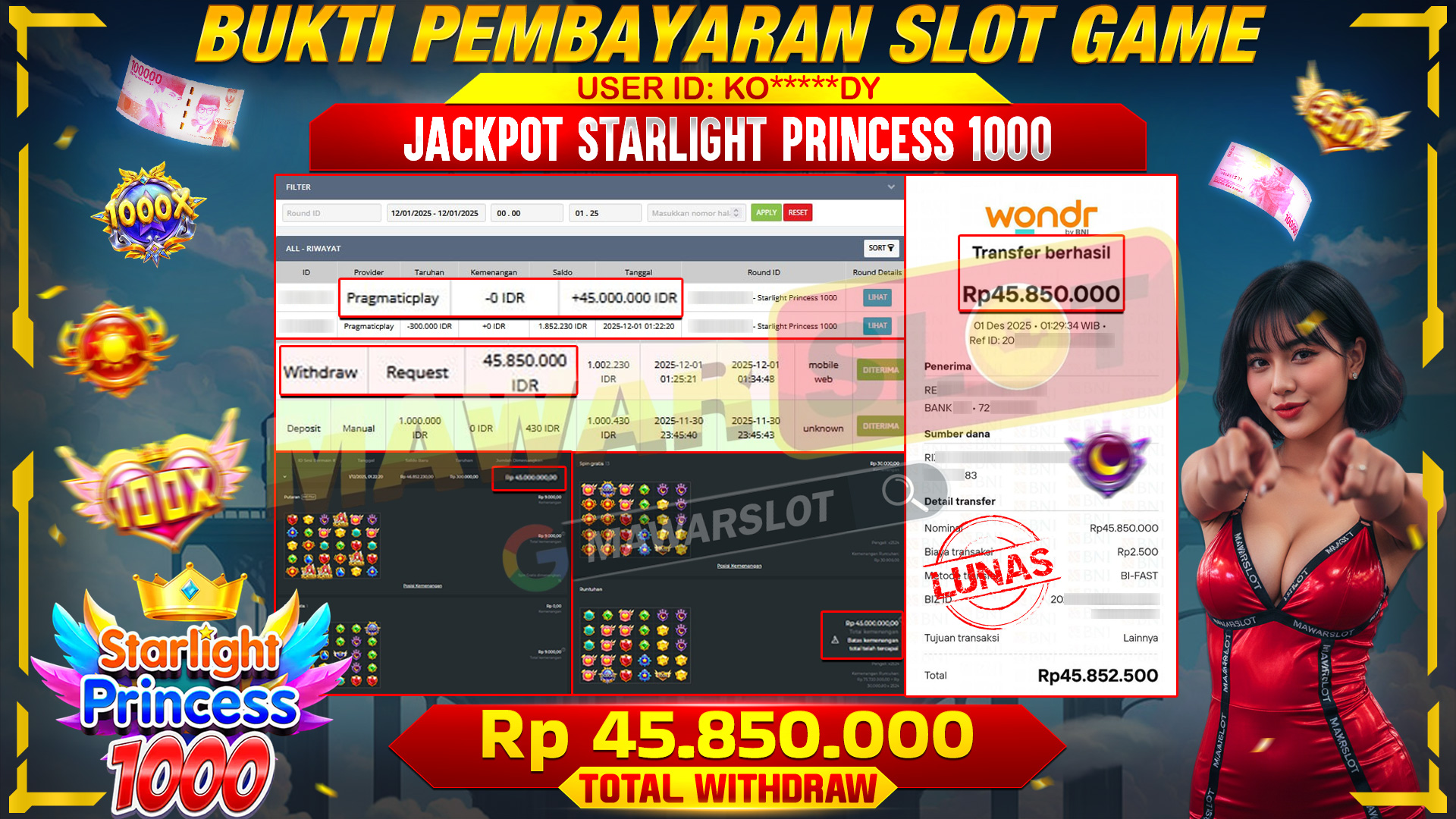 Ledakan Win dari Starlight Princess 1000!