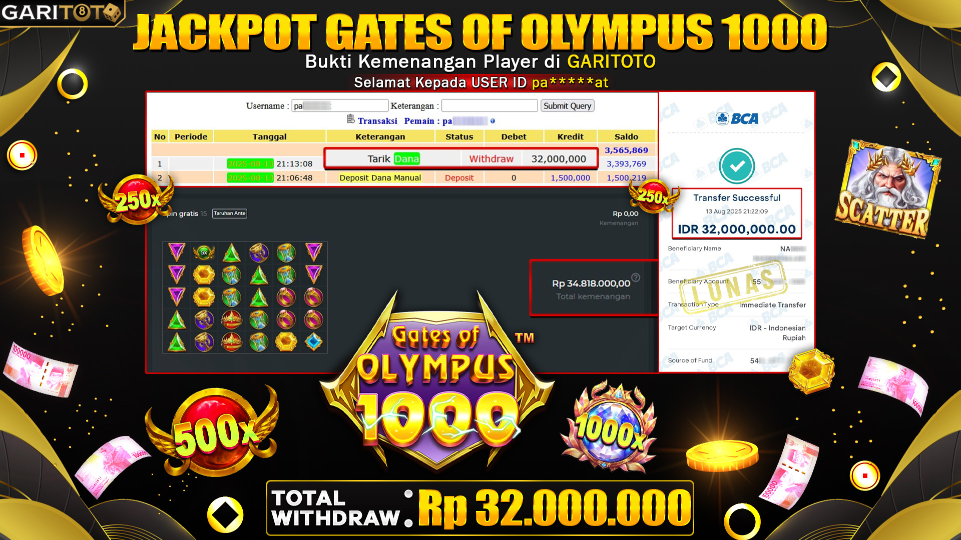 JACKPOT GATES OF OLYMPUS 1000
