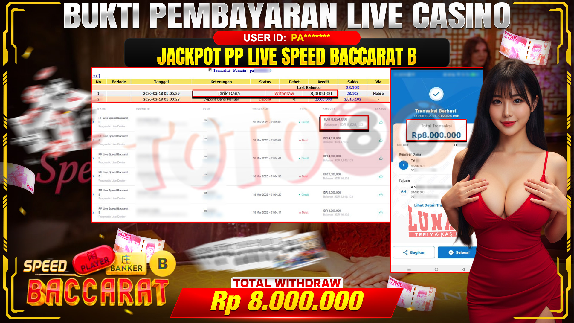 💰🎉TOTO80 – JACKPOT KOREAN SPEED BACCARAT 4 .  RP.  8,000,000,- TELAH DIBAYARKAN! 💰🎉