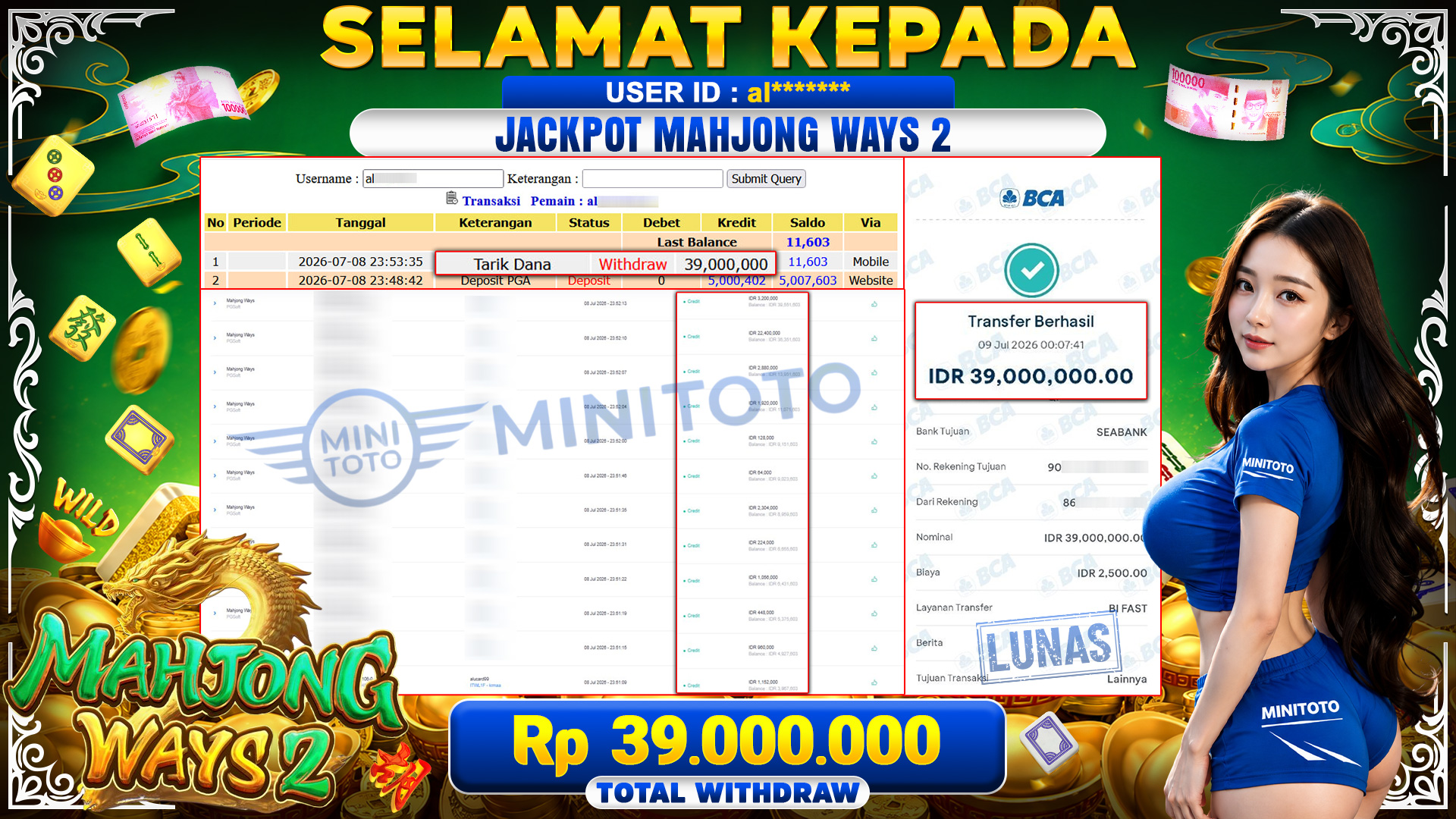 BUKTI JACKPOT MAHJONG WAYS 2 - PG SOFT
