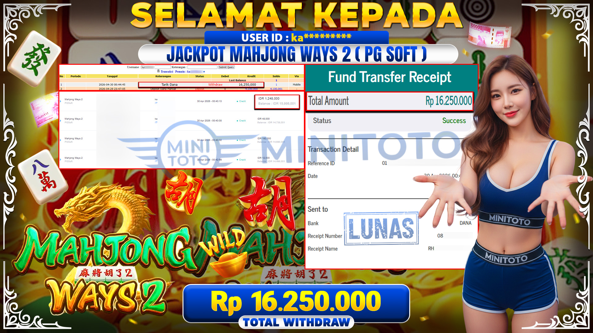 BUKTI JACPOT Mahjong Ways 2 - PGSoft