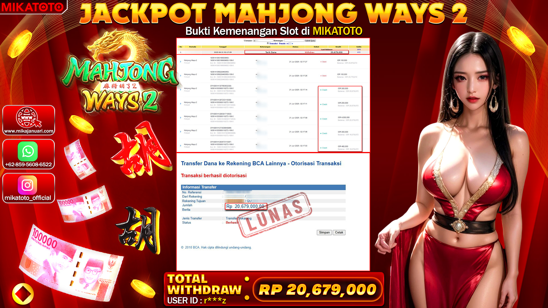 🏆 SELAMAT KEPADA PEMENANG JACKPOT DI MAHJONG WAYS 2 20,679,000🏆