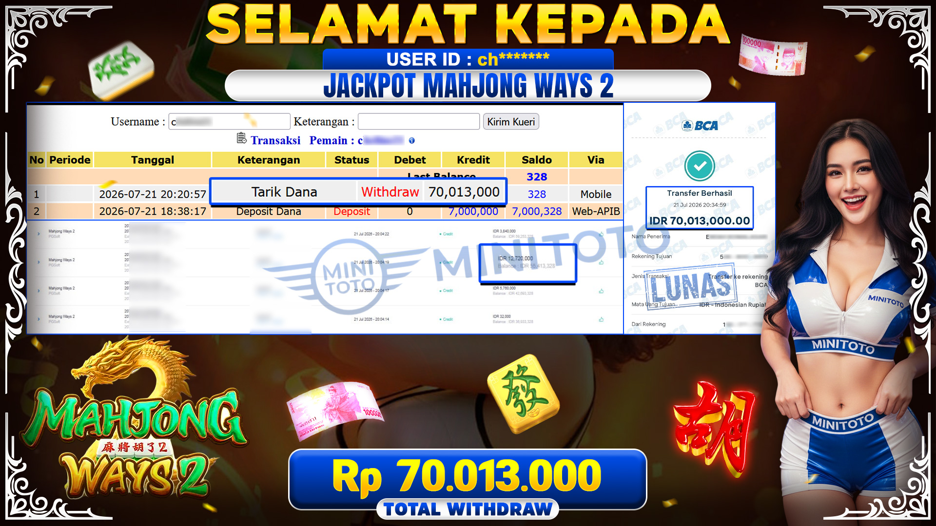 BUKTI JACKPOT MAHJONG WAYS  2 - PG SOFT
