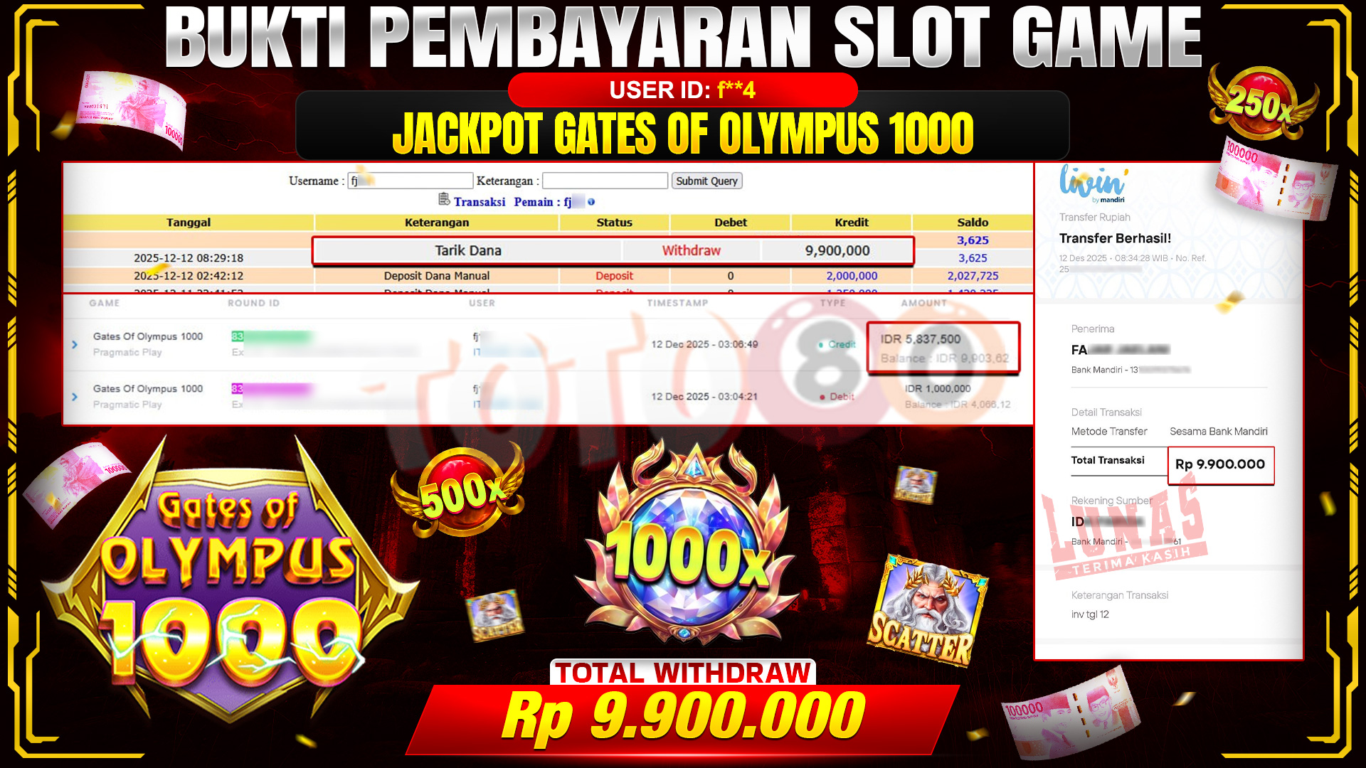 🎉 TOTO80 – JACKPOT SLOT GATES OF OLYMPUS 1000 RP. 9,900,000,- TELAH DIBAYARKAN! 🎉