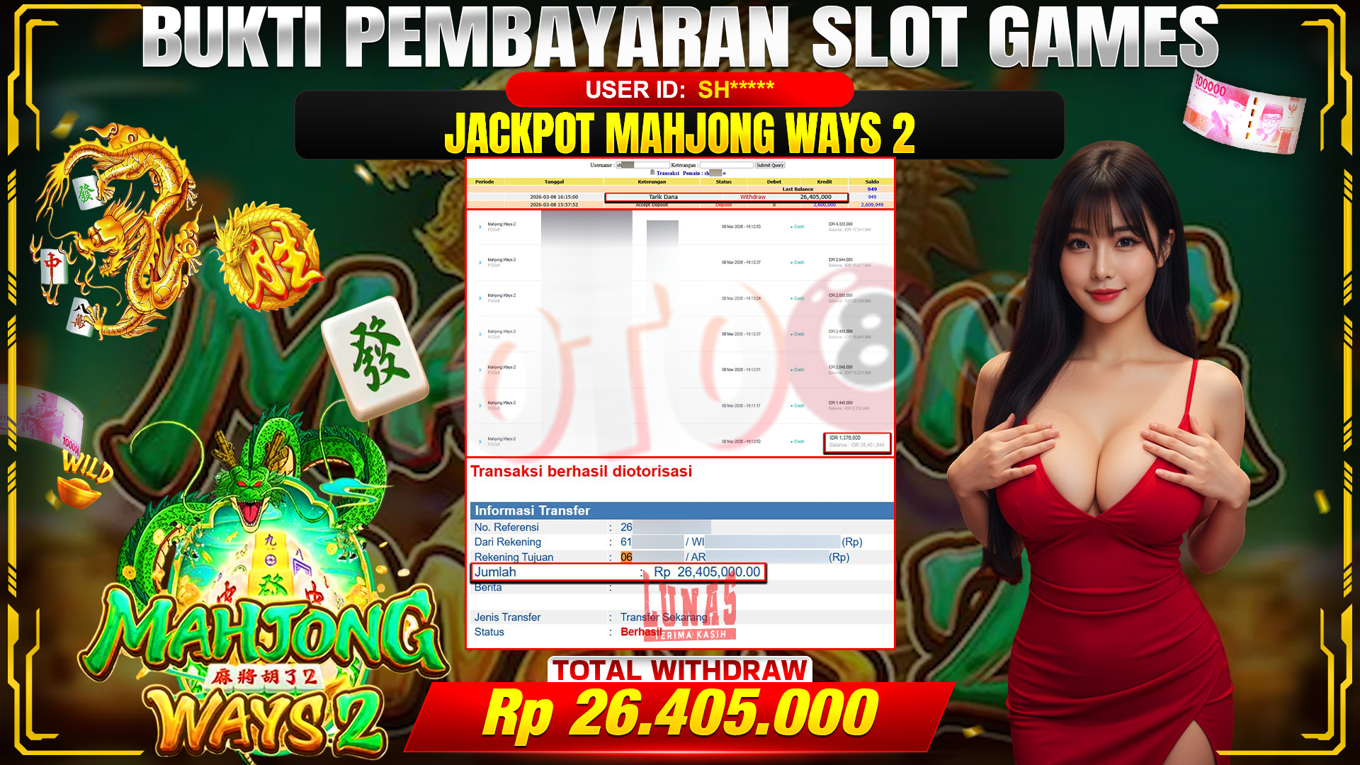 🎉 TOTO80 – JACKPOT SLOT MAHJONG WAYS 2  RP. 26,405,000,- TELAH DIBAYARKAN! 🎉