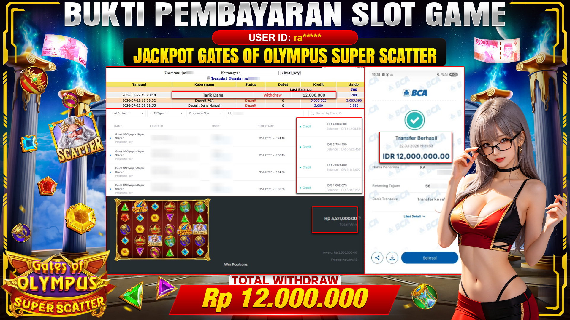 💰🎉 TOTO80 – JACKPOT SLOT GATES OF OLYMPUS SUPER SCATTER RP. 12,000,000,-  TELAH DIBAYARKAN!💰🎉