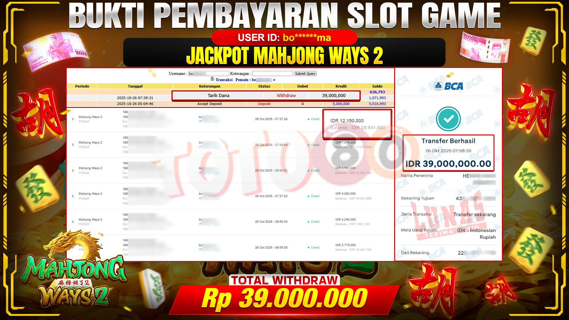 🎉 TOTO80 – JACKPOT SLOT MAHJONG WAYS 2 RP.39.000.000,- TELAH DIBAYARKAN! 🎉