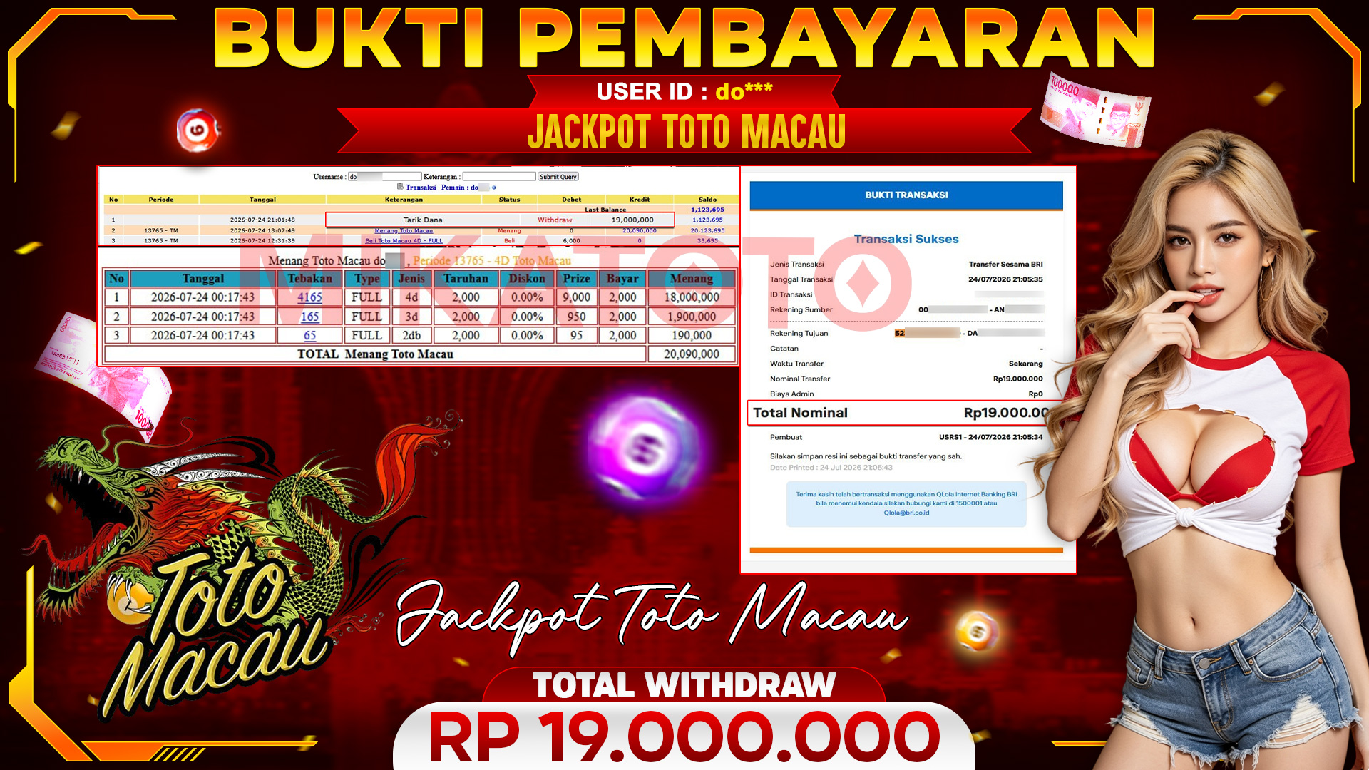 🏆 SELAMAT KEPADA PEMENANG JACKPOT DI Menang Toto Macau - TOGEL 19,000,000🏆