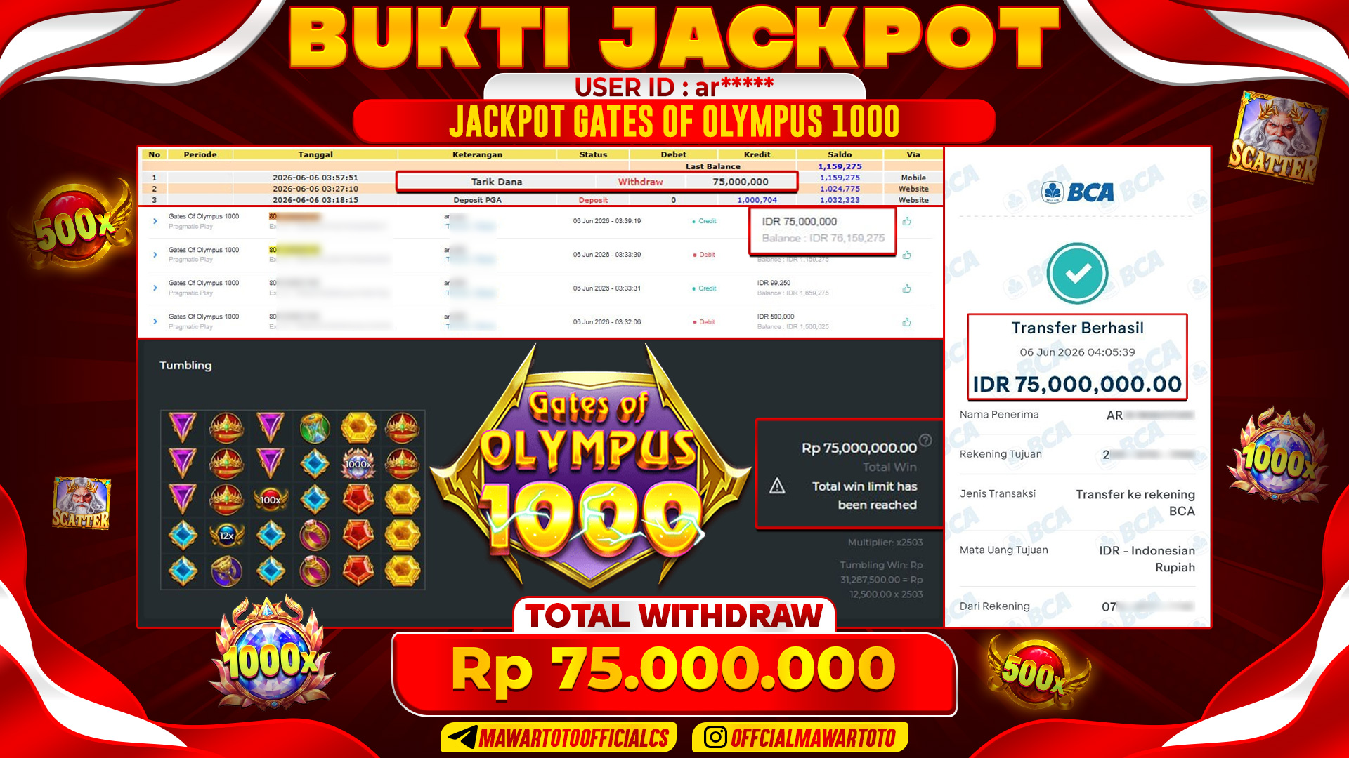 JACKPOT GATES OF OLYMPUS 1000