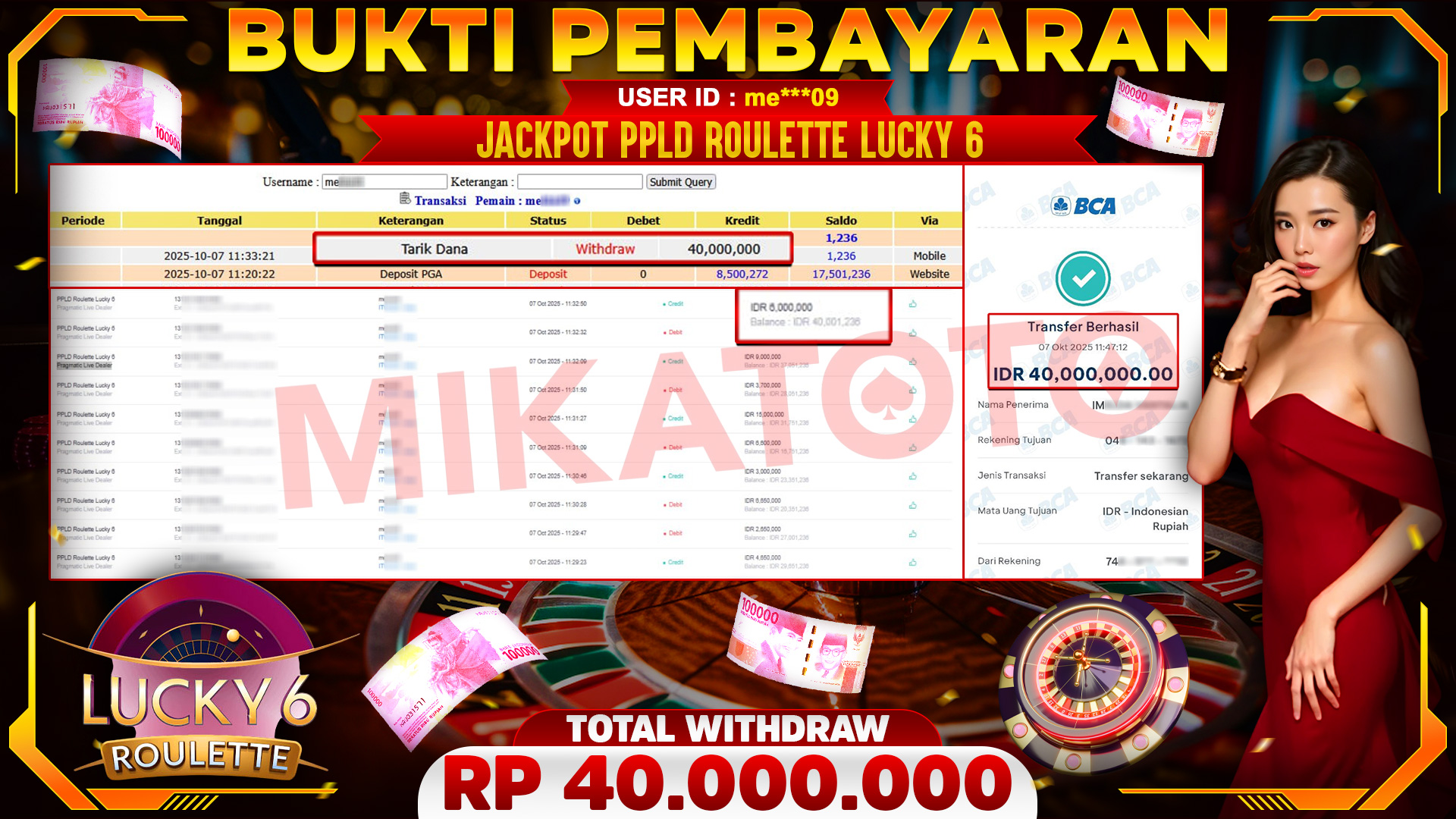 🏆 SELAMAT KEPADA PEMENANG JACKPOT DI PPLD Roulette Lucky 6 - Pragmatic Live Dealer 40,000,000🏆