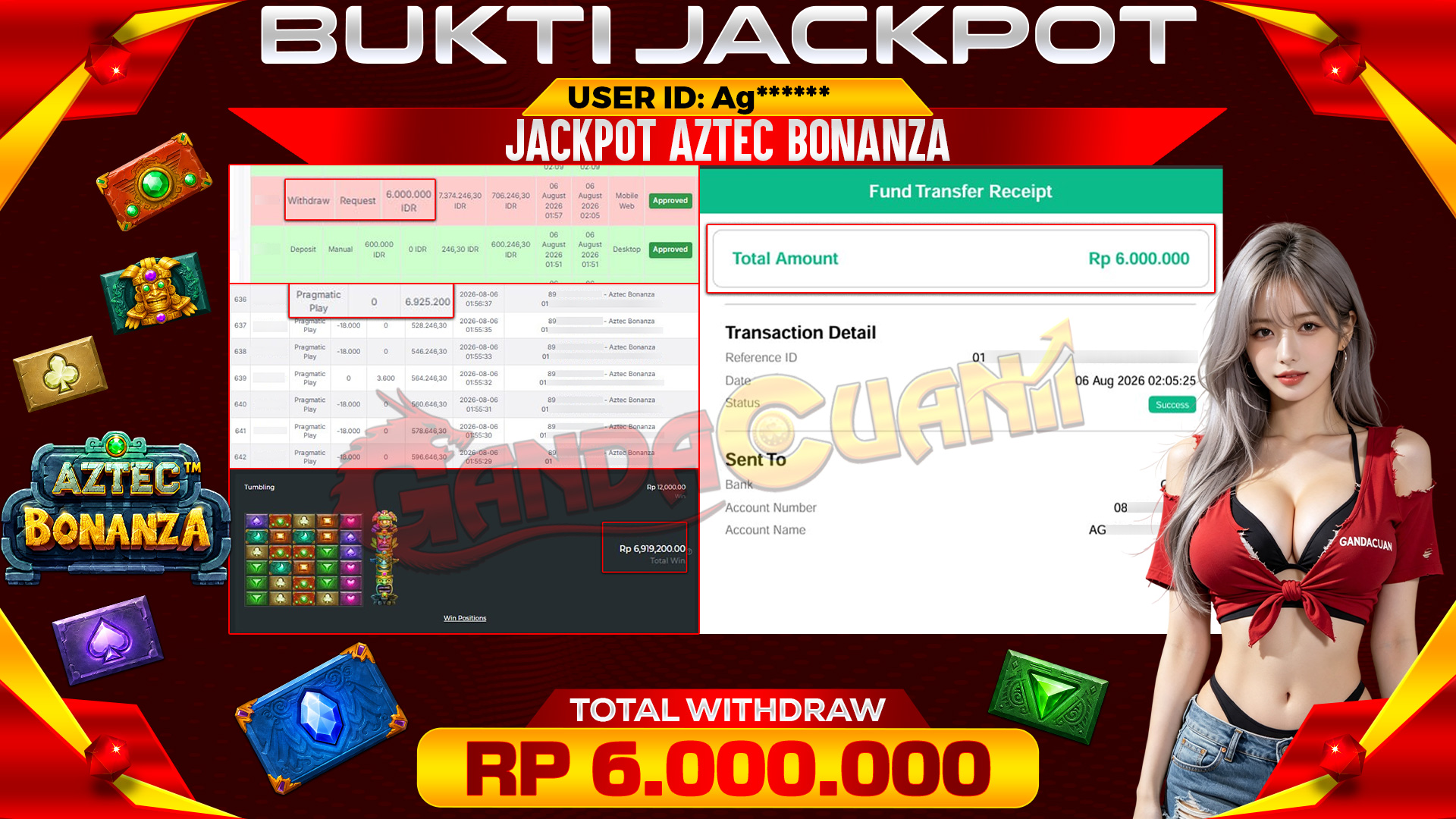 BUKTI JACKPOT AZTEC BONANZA PRAGMATIC PLAY 