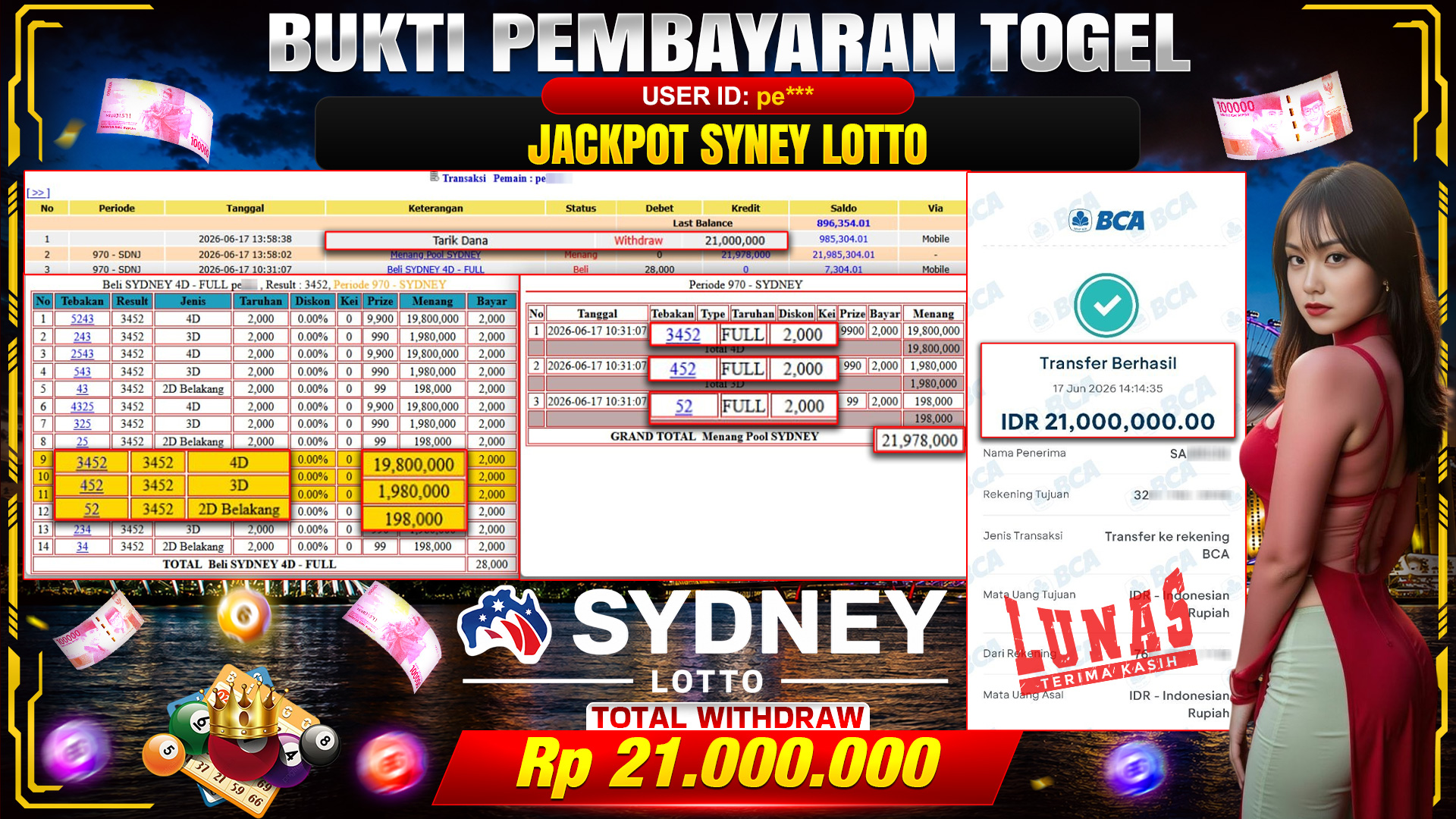 💰🎉 TOTO80 – JACKPOT TOGEL SYDNEY LOTTO RP. 21,000,000,- TELAH DIBAYARKAN! 💰🎉