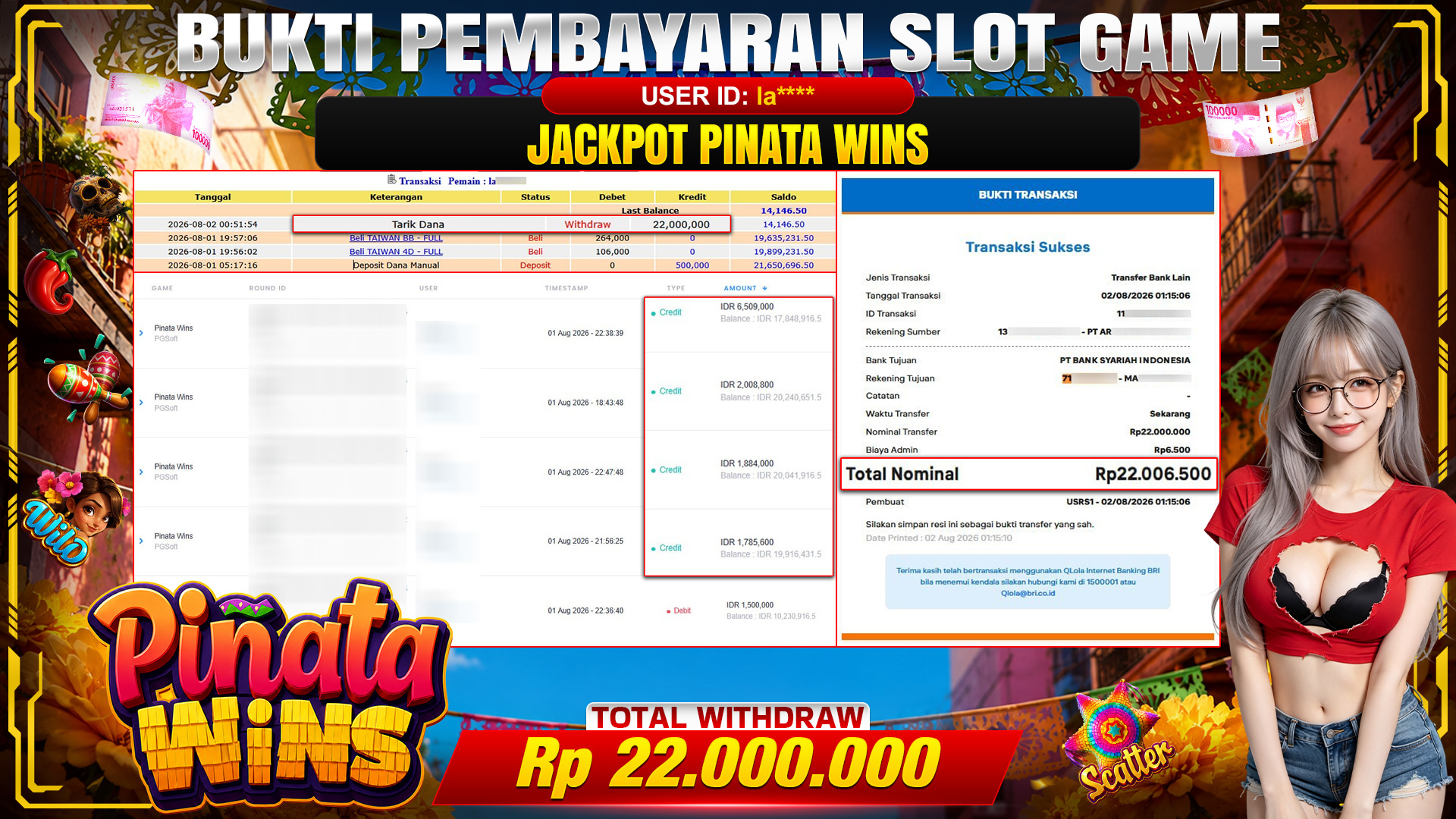 💰🎉 TOTO80 – JACKPOT SLOT PINATA WINS . 22,000,000,- TELAH DIBAYARKAN! 💰🎉