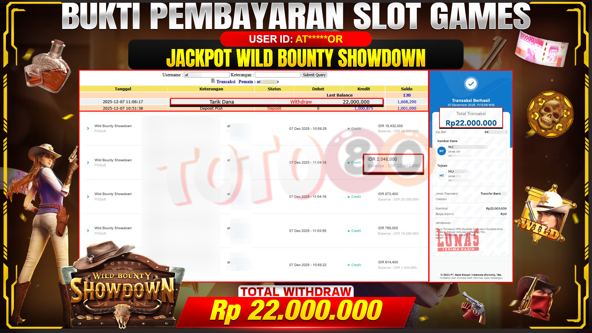 🎉 TOTO80 – JACKPOT SLOT WILD BOUNTY SHOWDOWN RP. 22,000,000,- TELAH DIBAYARKAN! 🎉