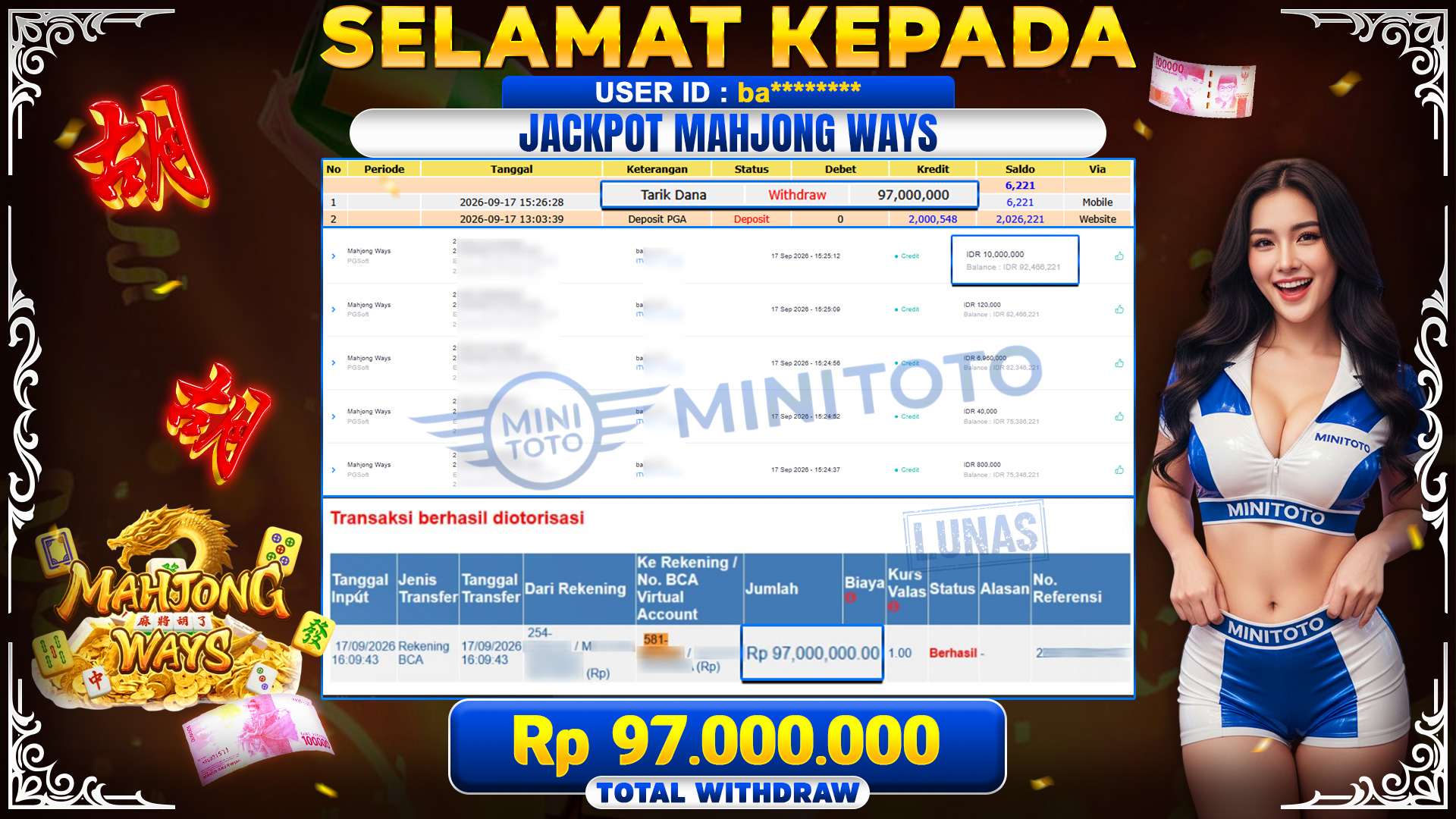 BUKTI JACKPOT MAHJONG WAYS  - PG  SOFT